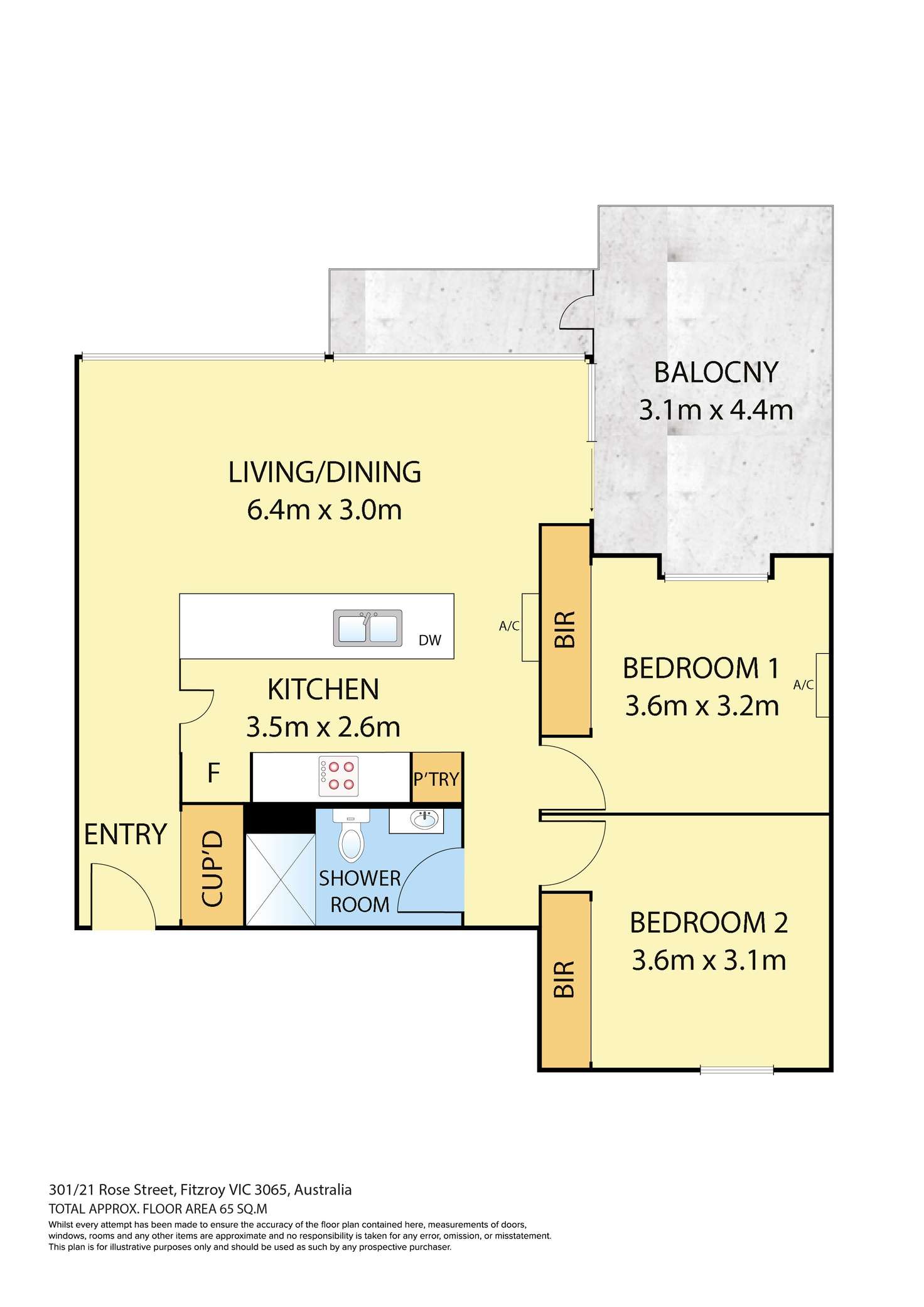 Floorplan of Homely apartment listing, 301/21 Rose  Street, Fitzroy VIC 3065