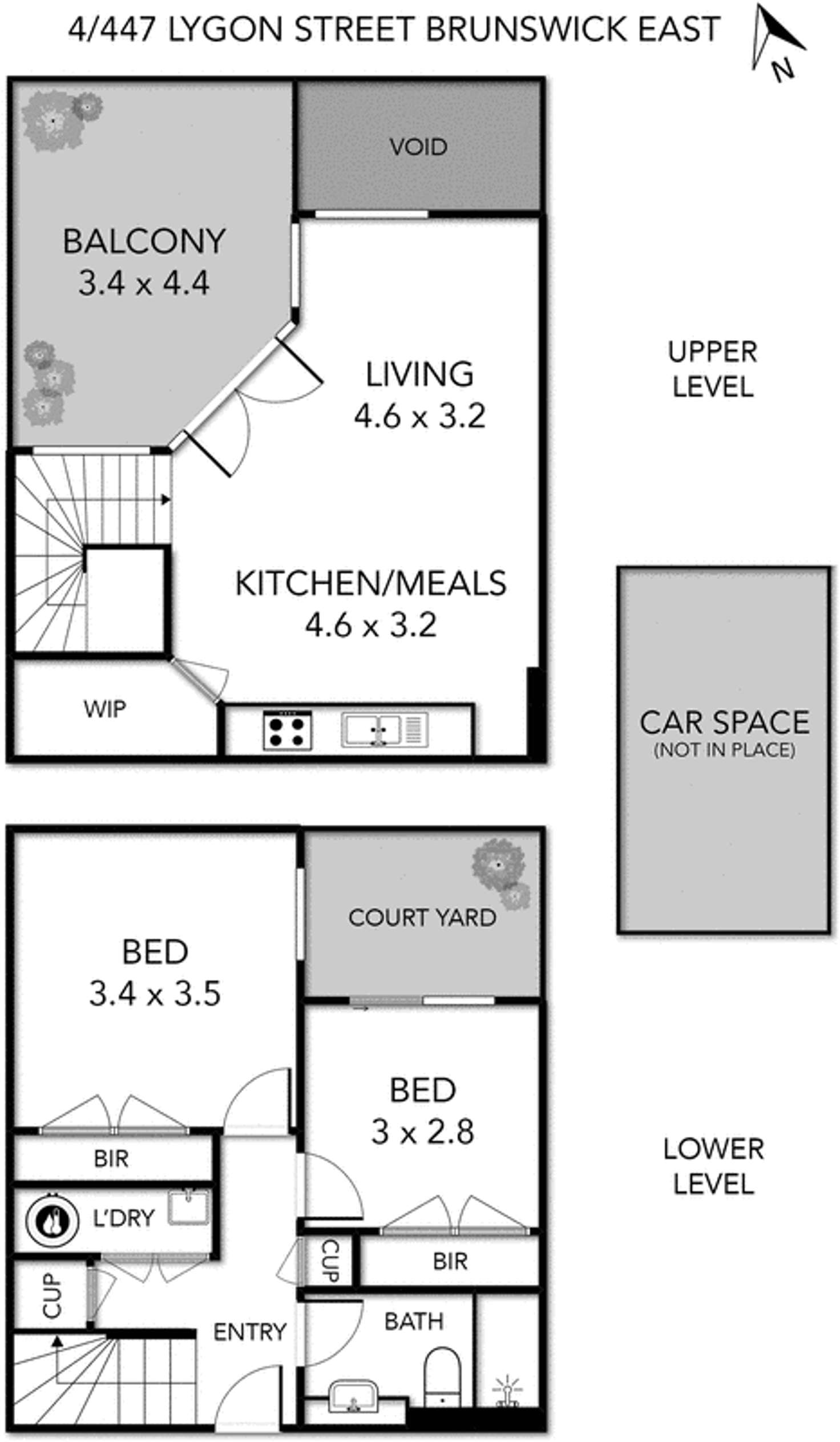 Floorplan of Homely apartment listing, 4/447 Lygon Street, Brunswick East VIC 3057