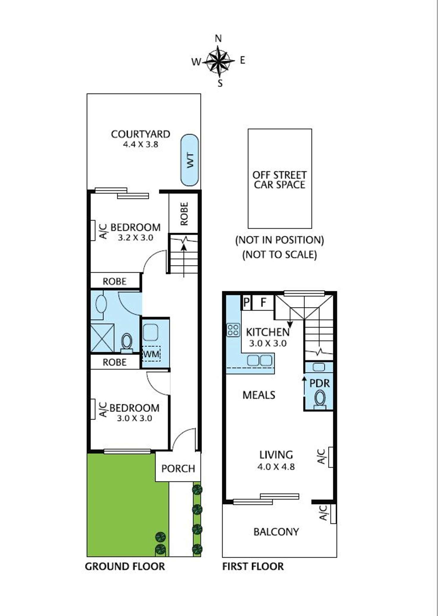 Floorplan of Homely townhouse listing, 78 Smith Street, Brunswick West VIC 3055