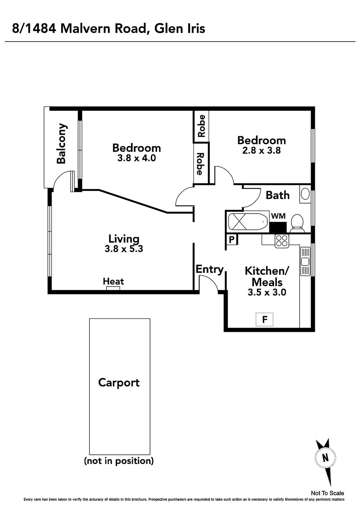Floorplan of Homely apartment listing, 8/1484 Malvern Road, Glen Iris VIC 3146
