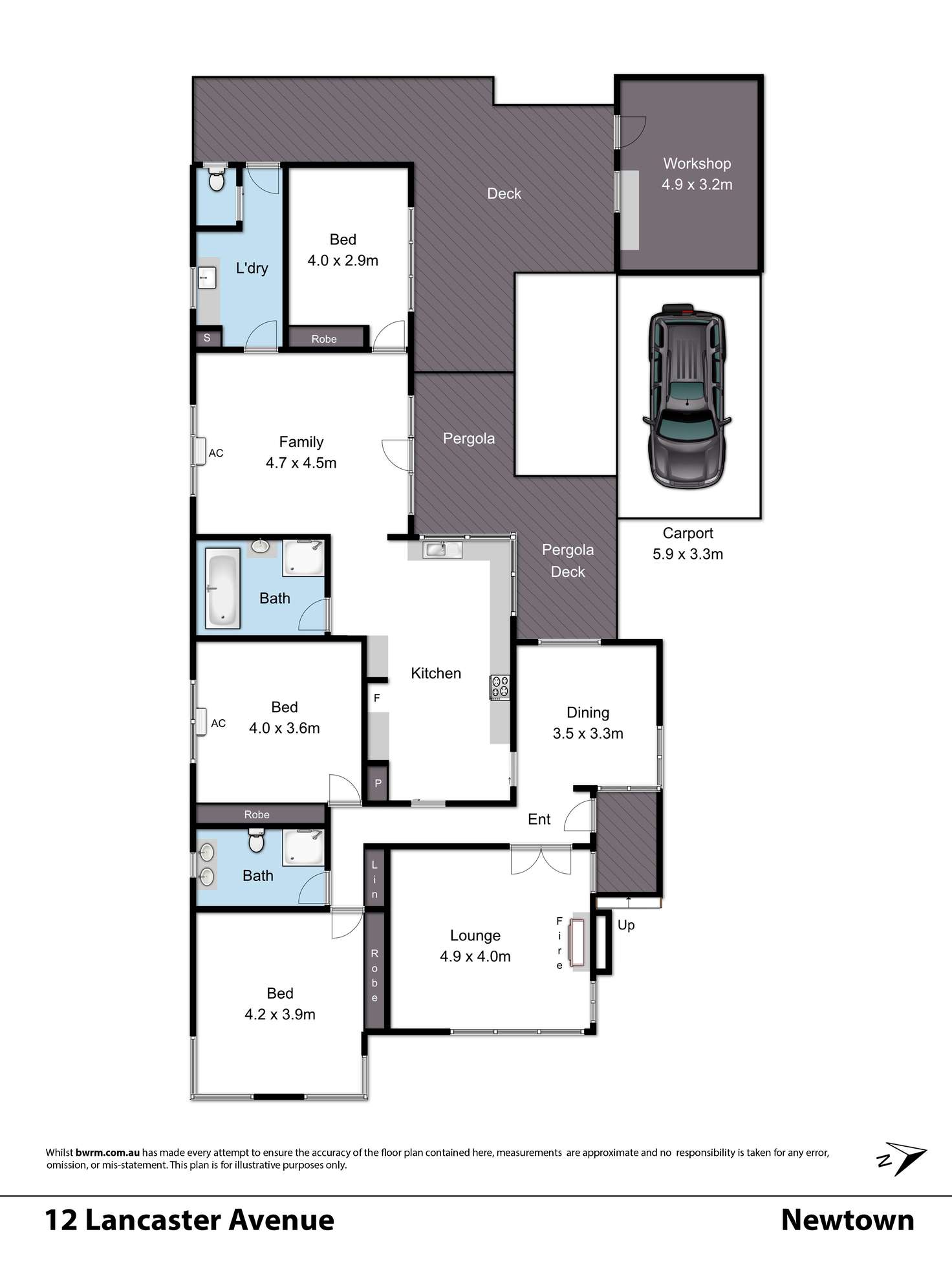 Floorplan of Homely house listing, 12 Lancaster Avenue, Newtown VIC 3220