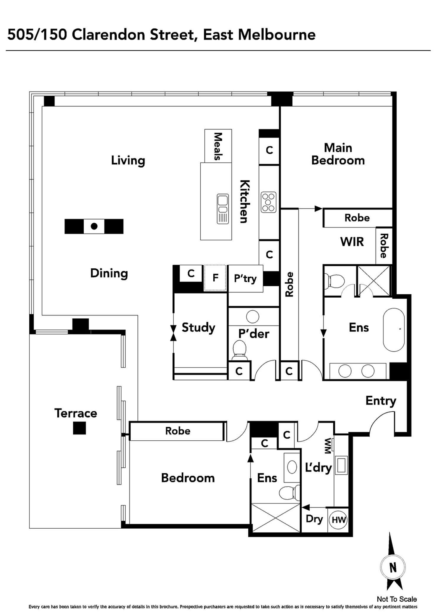 Floorplan of Homely apartment listing, 505/150 Clarendon Street, East Melbourne VIC 3002