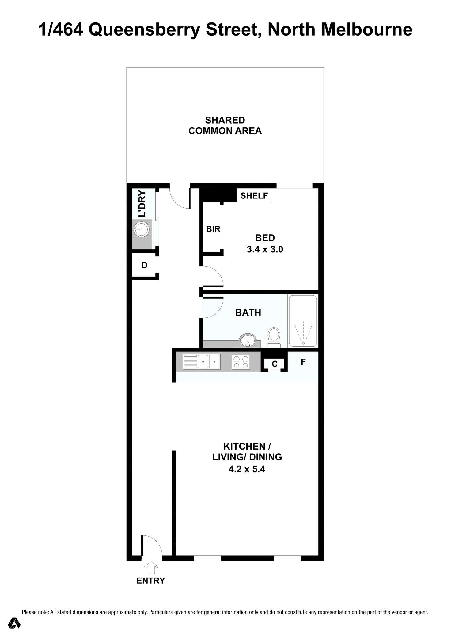 Floorplan of Homely apartment listing, 1/464 Queensberry Street, North Melbourne VIC 3051