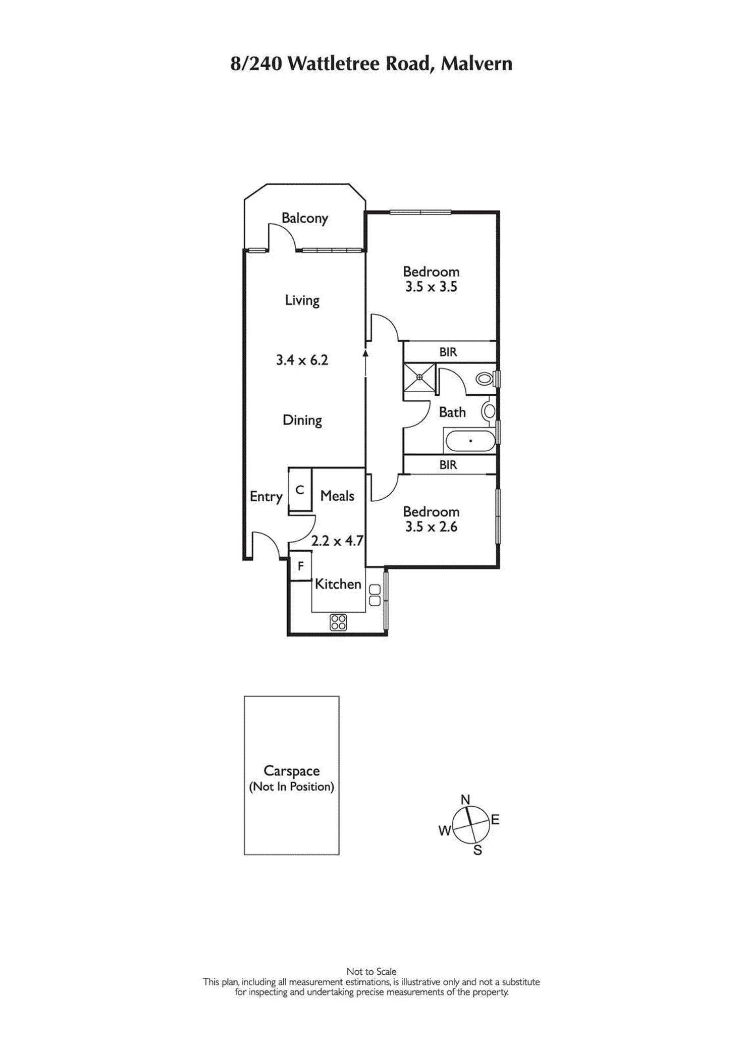 Floorplan of Homely apartment listing, 8/240 Wattletree Road, Malvern VIC 3144