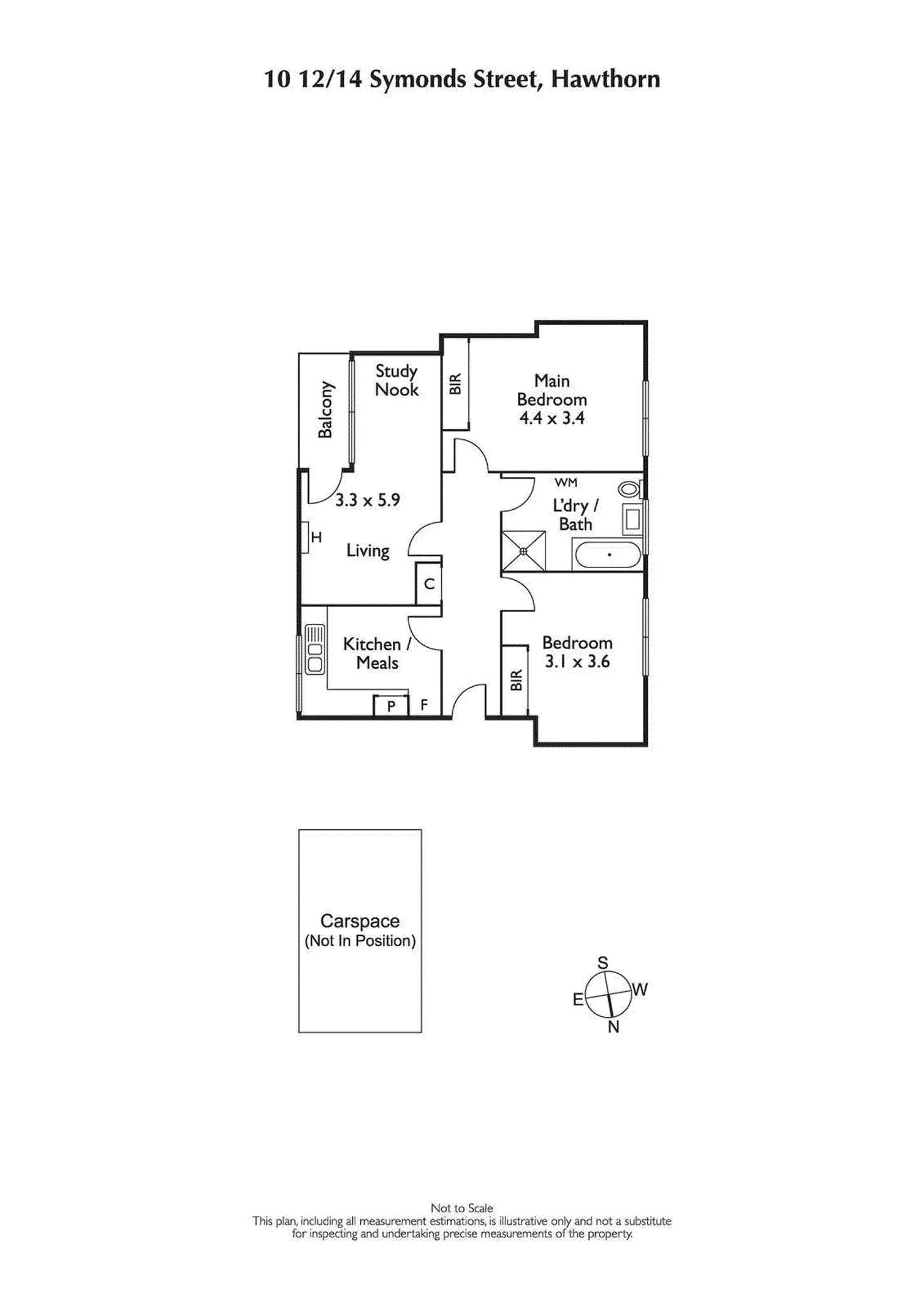 Floorplan of Homely apartment listing, 10/12-14 Symonds Street, Hawthorn East VIC 3123