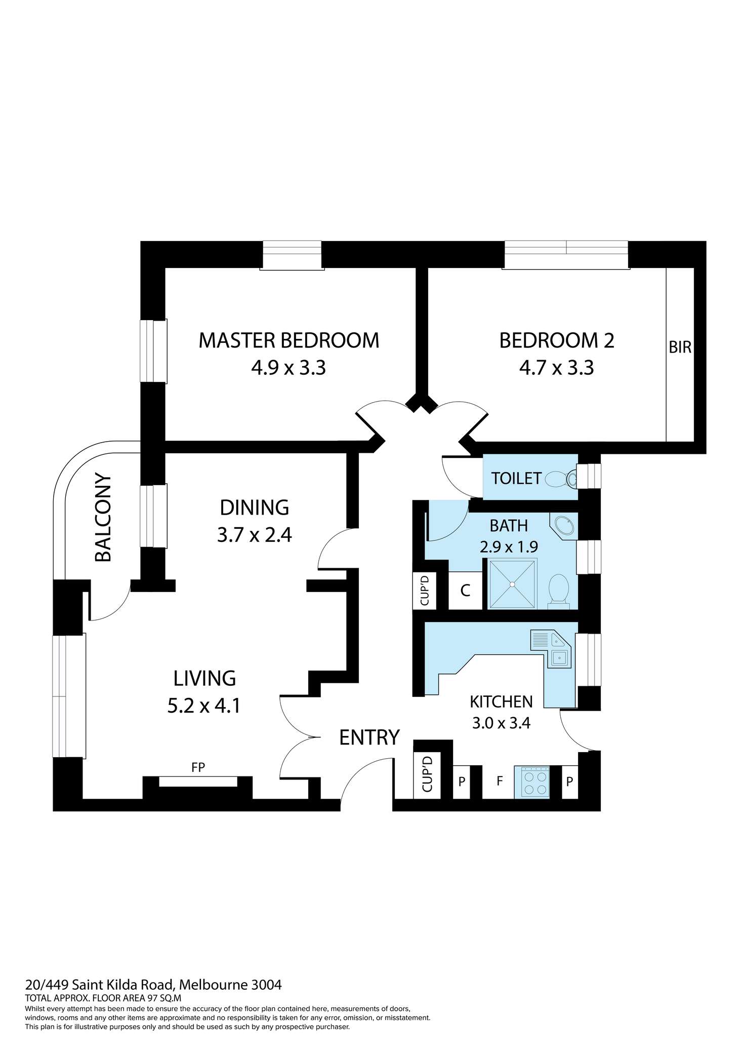 Floorplan of Homely apartment listing, 20/449-453 St Kilda Road, Melbourne VIC 3004