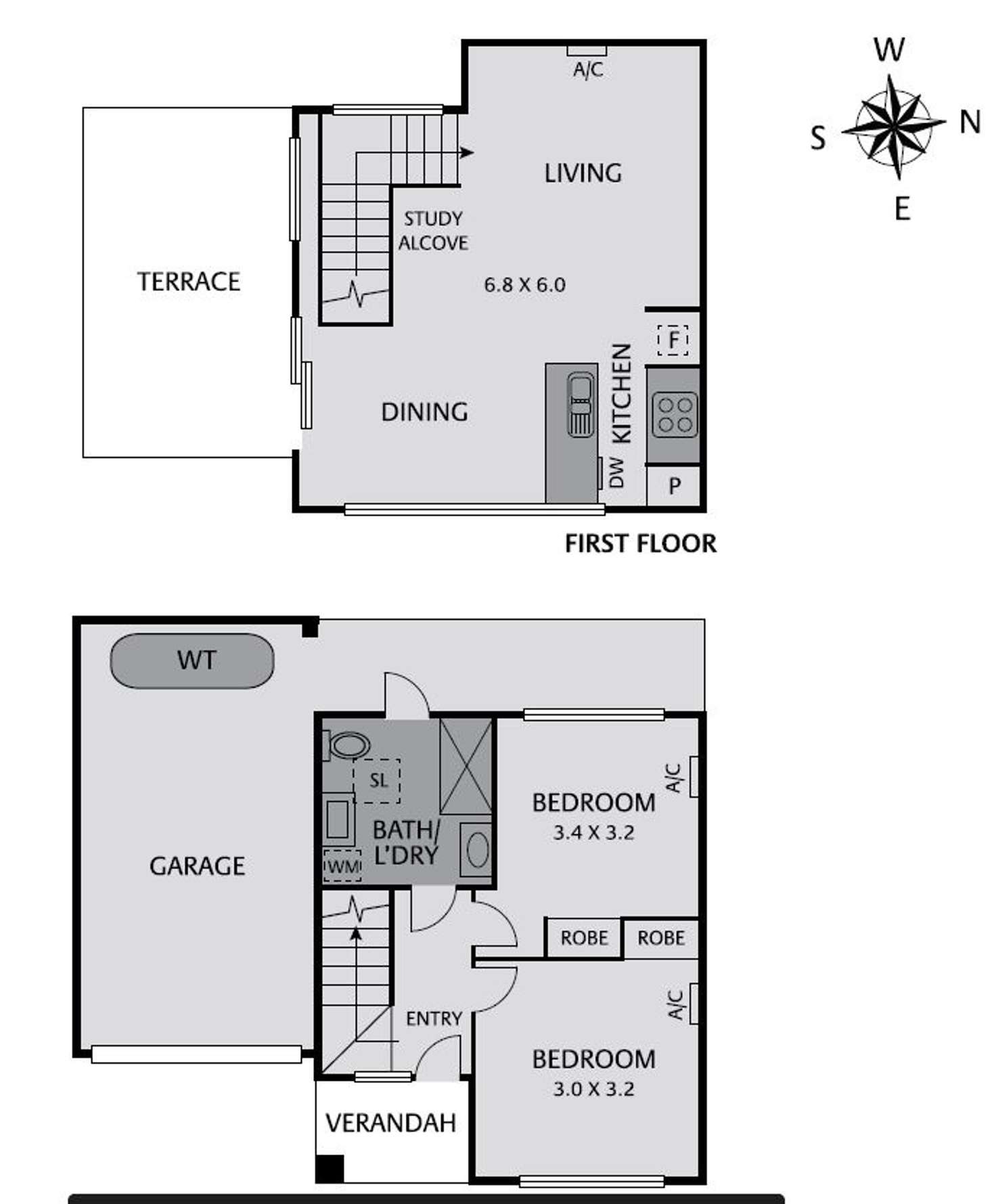Floorplan of Homely townhouse listing, 3/241 Heidelberg  Road, Northcote VIC 3070