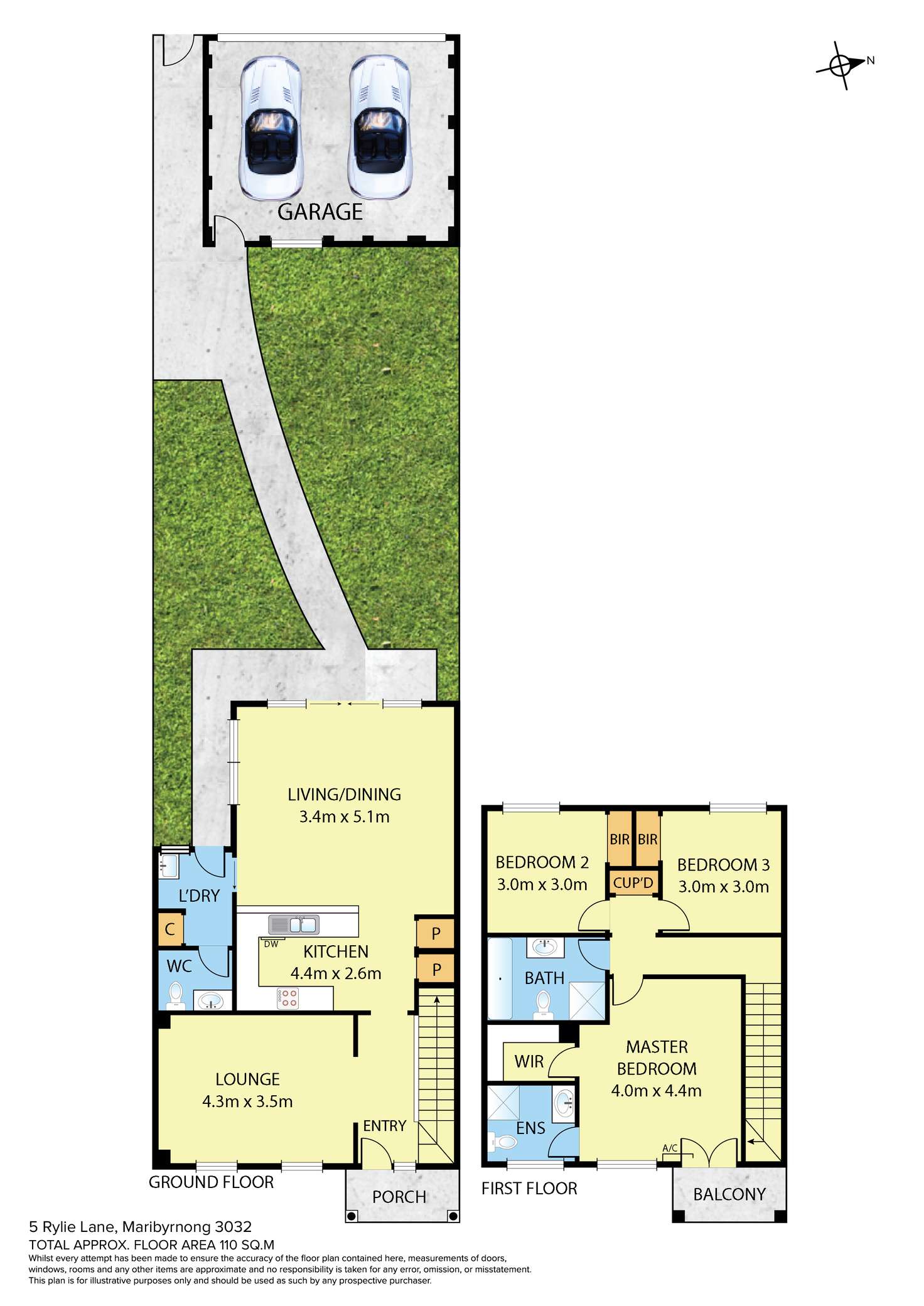 Floorplan of Homely townhouse listing, 5 Rylie Lane, Maribyrnong VIC 3032
