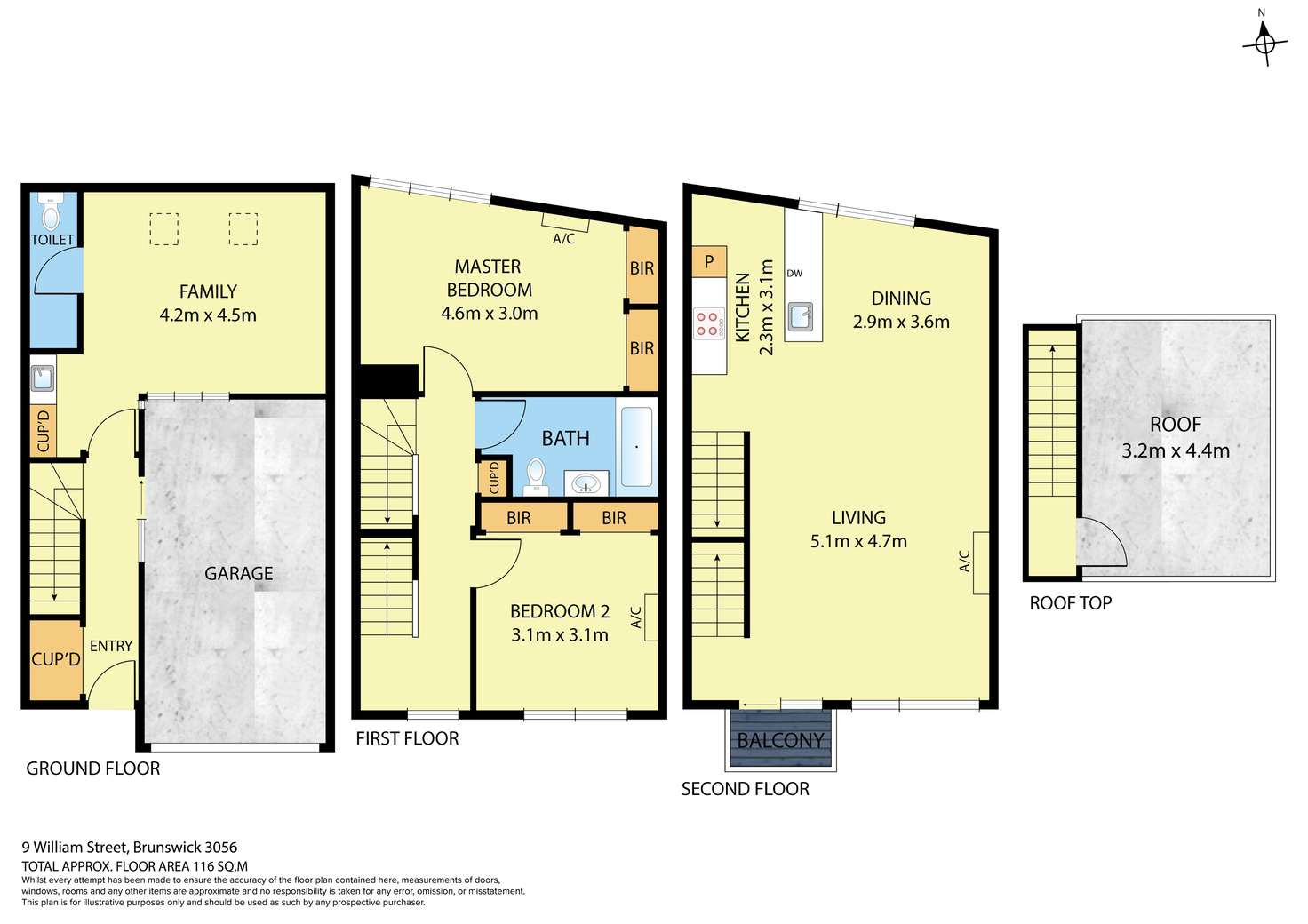 Floorplan of Homely townhouse listing, 9 William Street, Brunswick VIC 3056