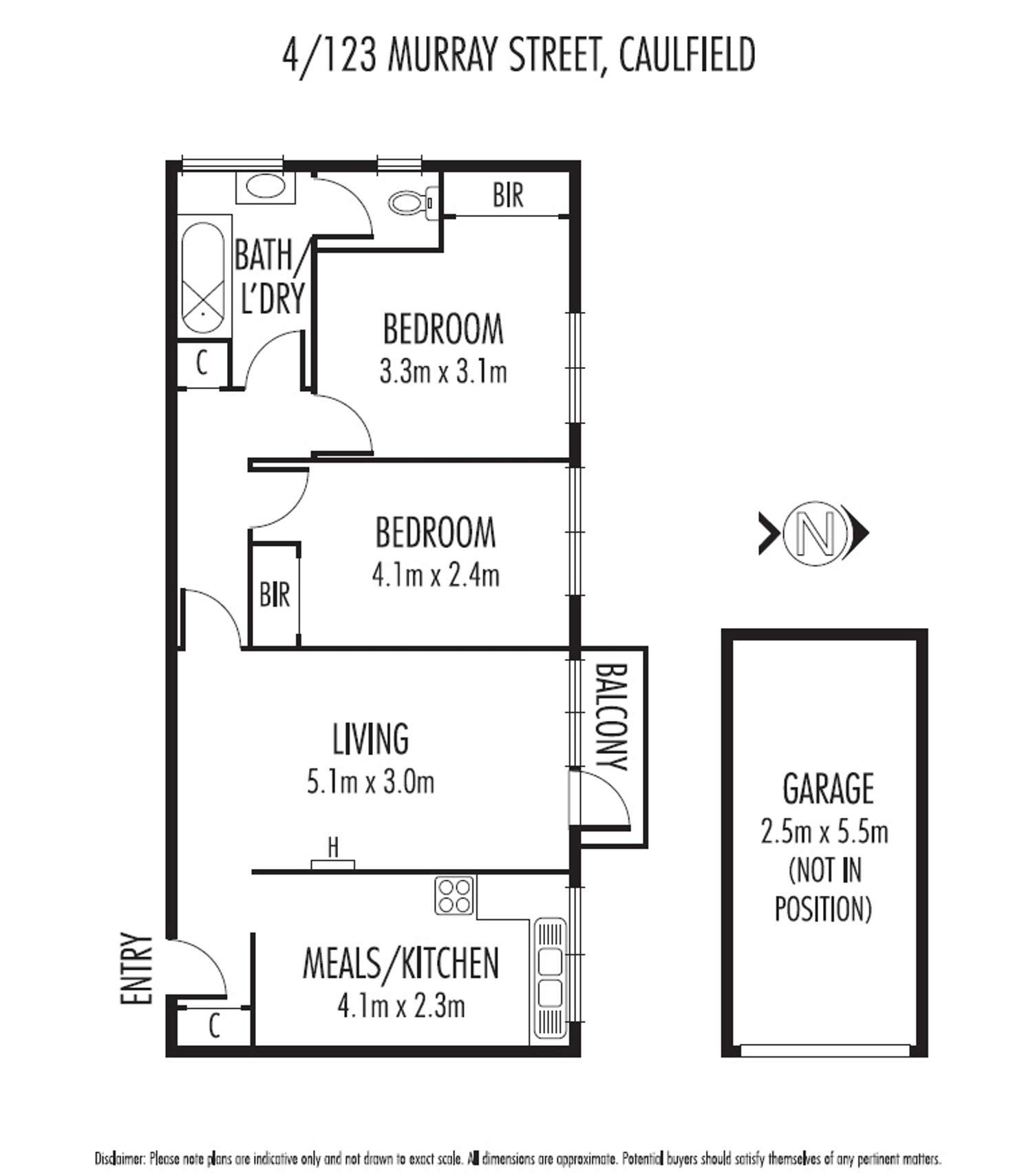 Floorplan of Homely apartment listing, 4/123 Murray  Street, Caulfield VIC 3162