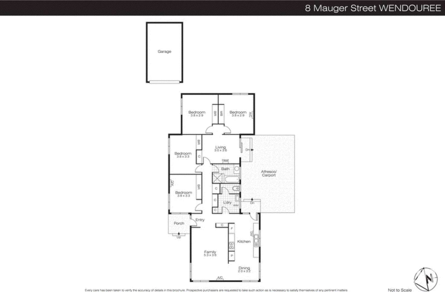 Floorplan of Homely house listing, 8 Mauger Street, Wendouree VIC 3355