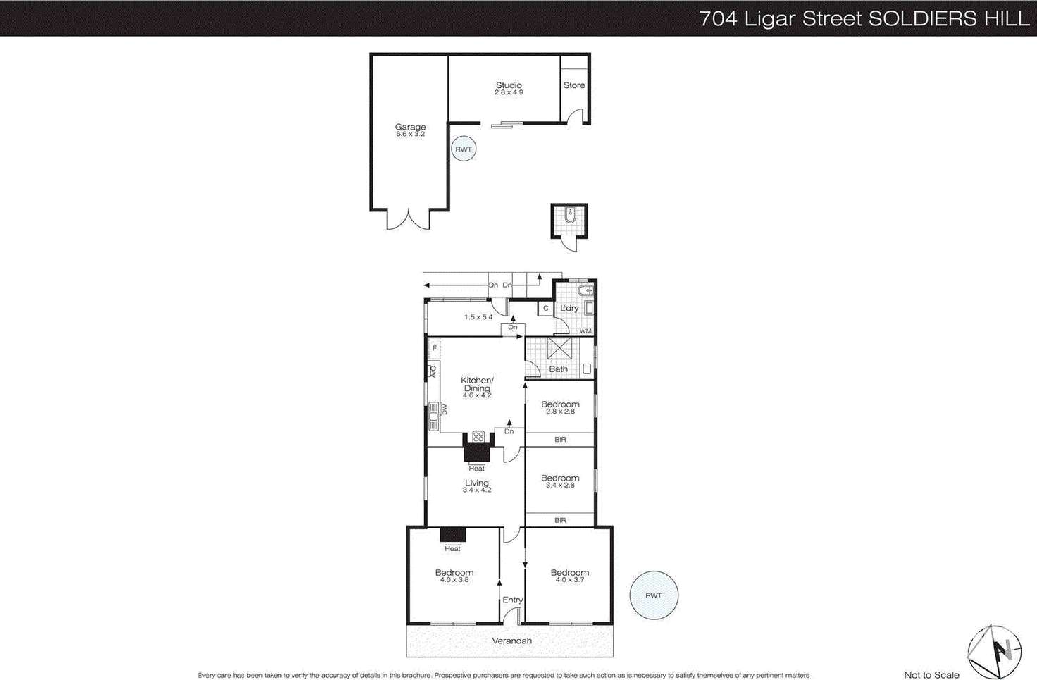 Floorplan of Homely house listing, 704 Ligar Street, Soldiers Hill VIC 3350