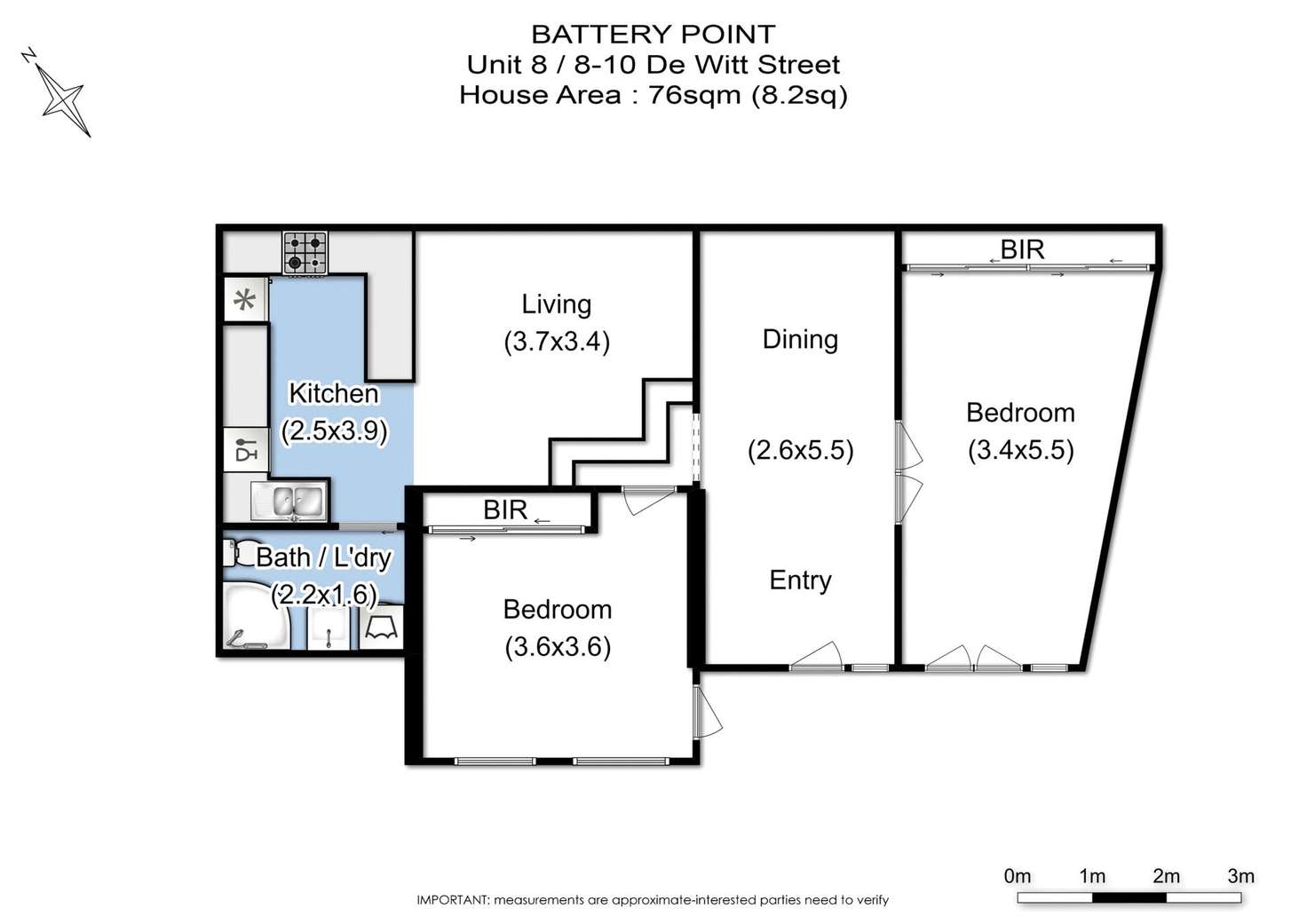 Floorplan of Homely apartment listing, 8/10 De Witt Street, Battery Point TAS 7004