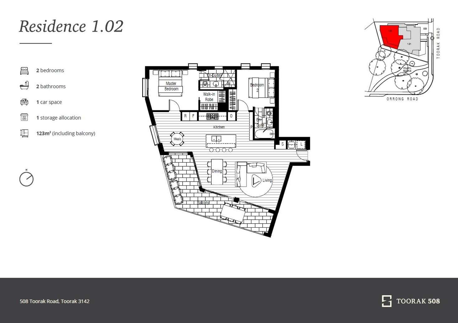 Floorplan of Homely apartment listing, 102/508 Toorak Road, Toorak VIC 3142