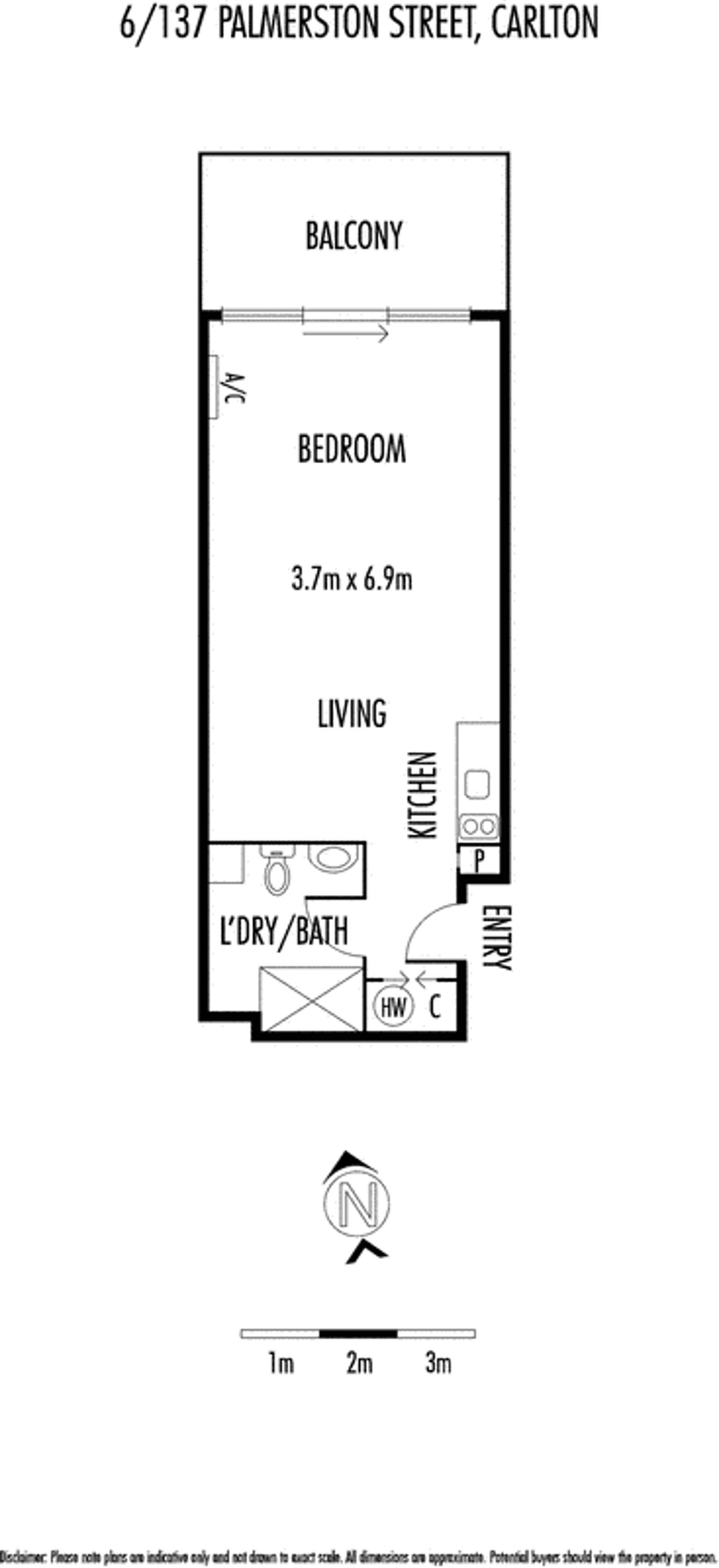 Floorplan of Homely studio listing, 6/137 Palmerston Street, Carlton North VIC 3054