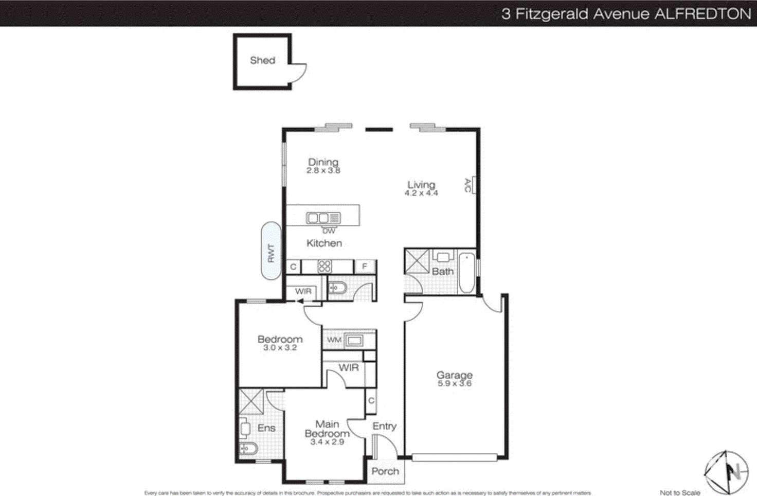 Floorplan of Homely townhouse listing, 3 Fitzgerald Avenue, Alfredton VIC 3350