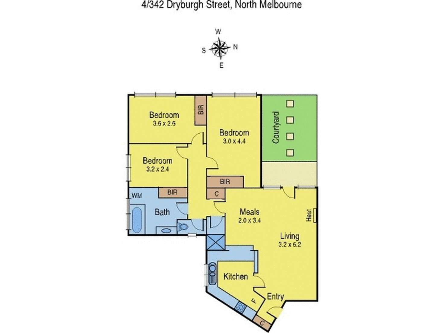 Floorplan of Homely apartment listing, 4/342 Dryburgh  Street, North Melbourne VIC 3051