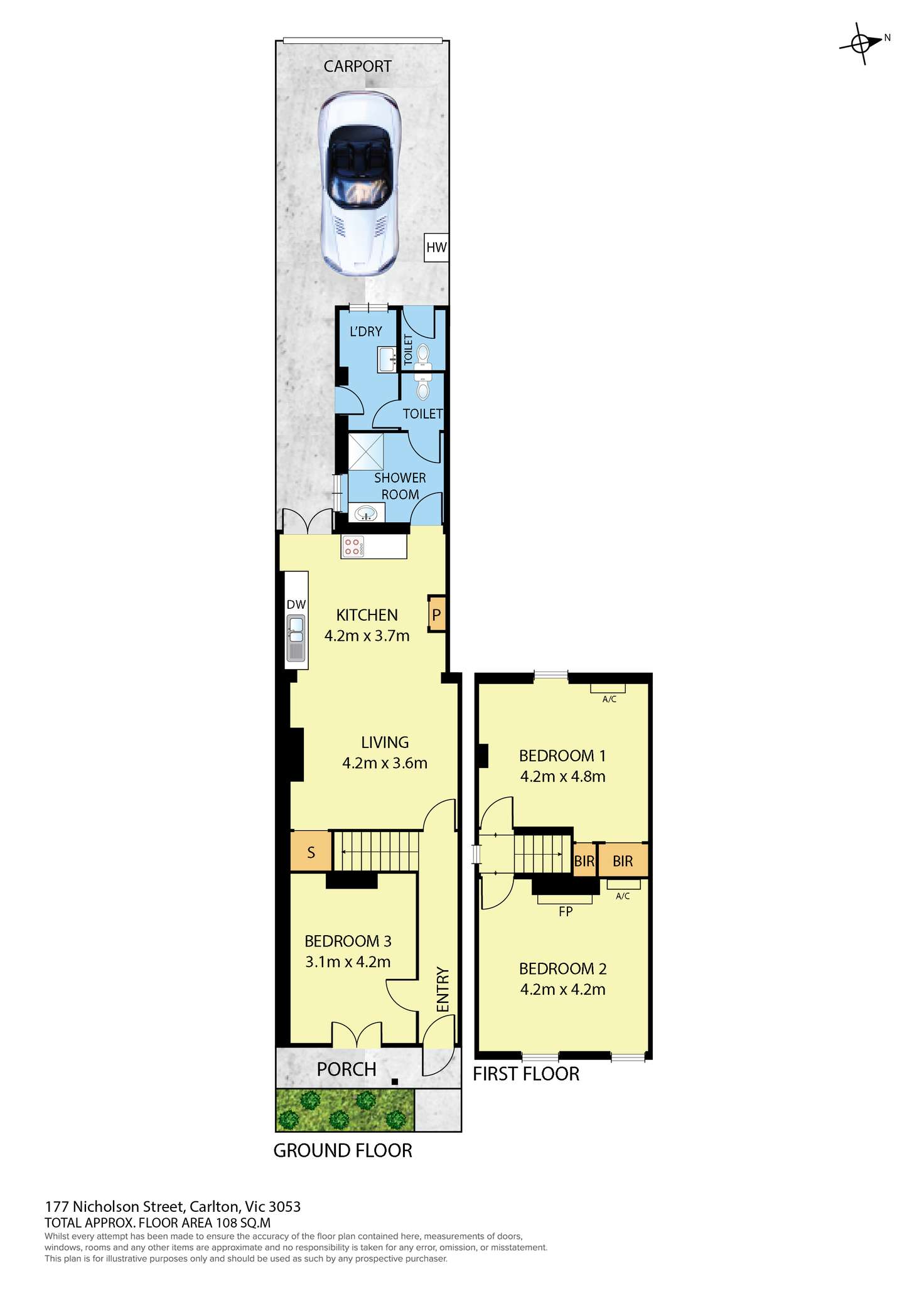 Floorplan of Homely house listing, 177 Nicholson Street, Carlton North VIC 3054