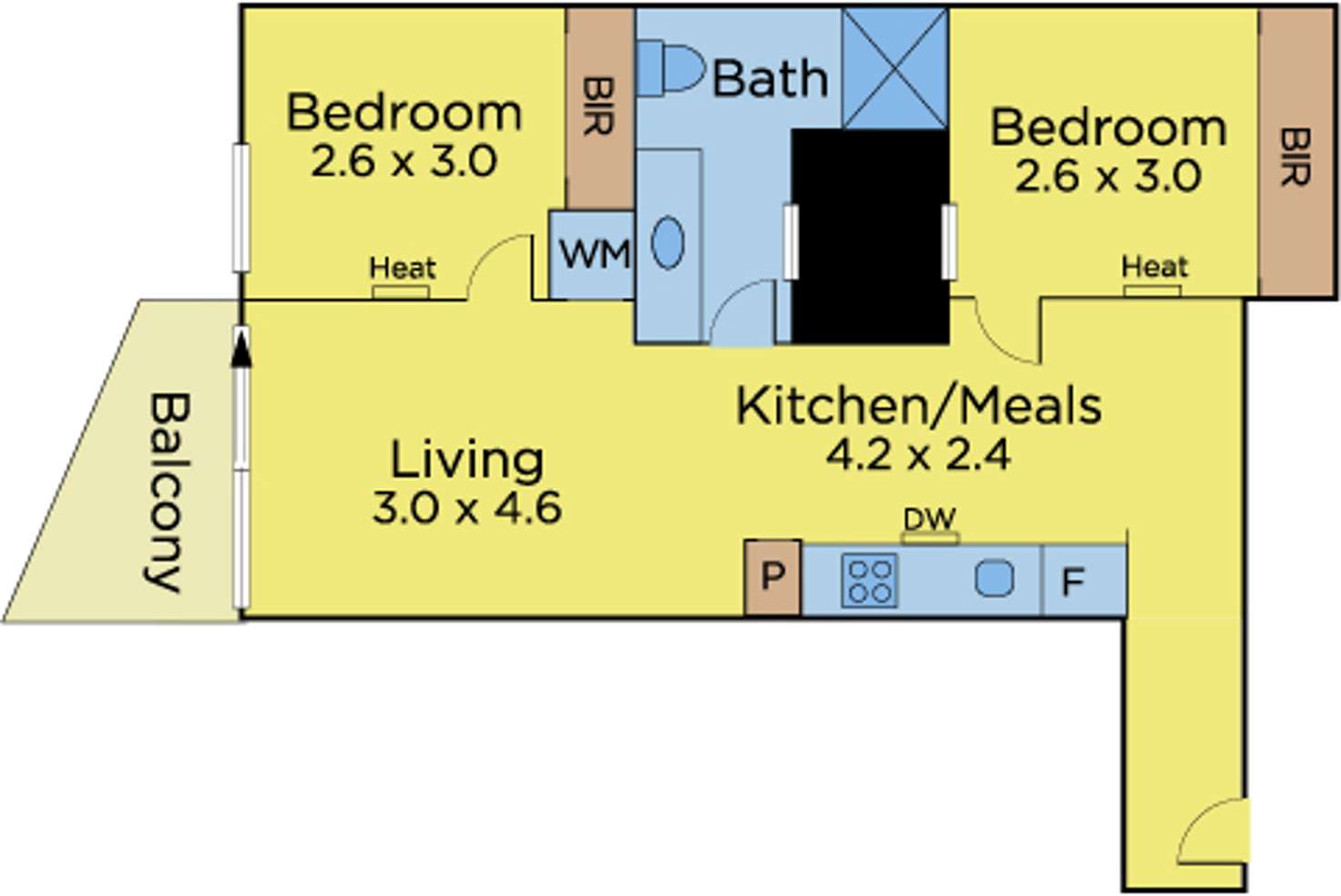 Floorplan of Homely apartment listing, 32/50 Rosslyn Street, West Melbourne VIC 3003