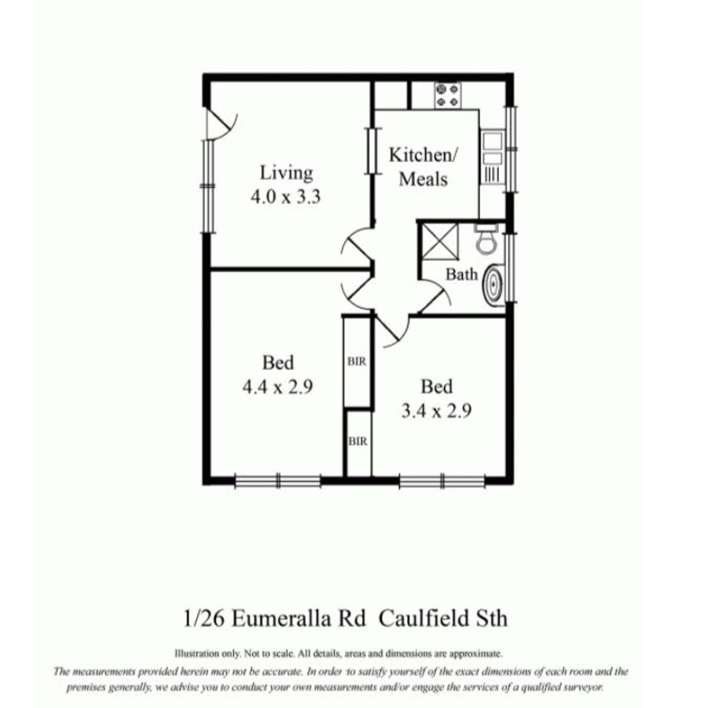 Floorplan of Homely apartment listing, 1/26 Eumeralla Road, Caulfield South VIC 3162