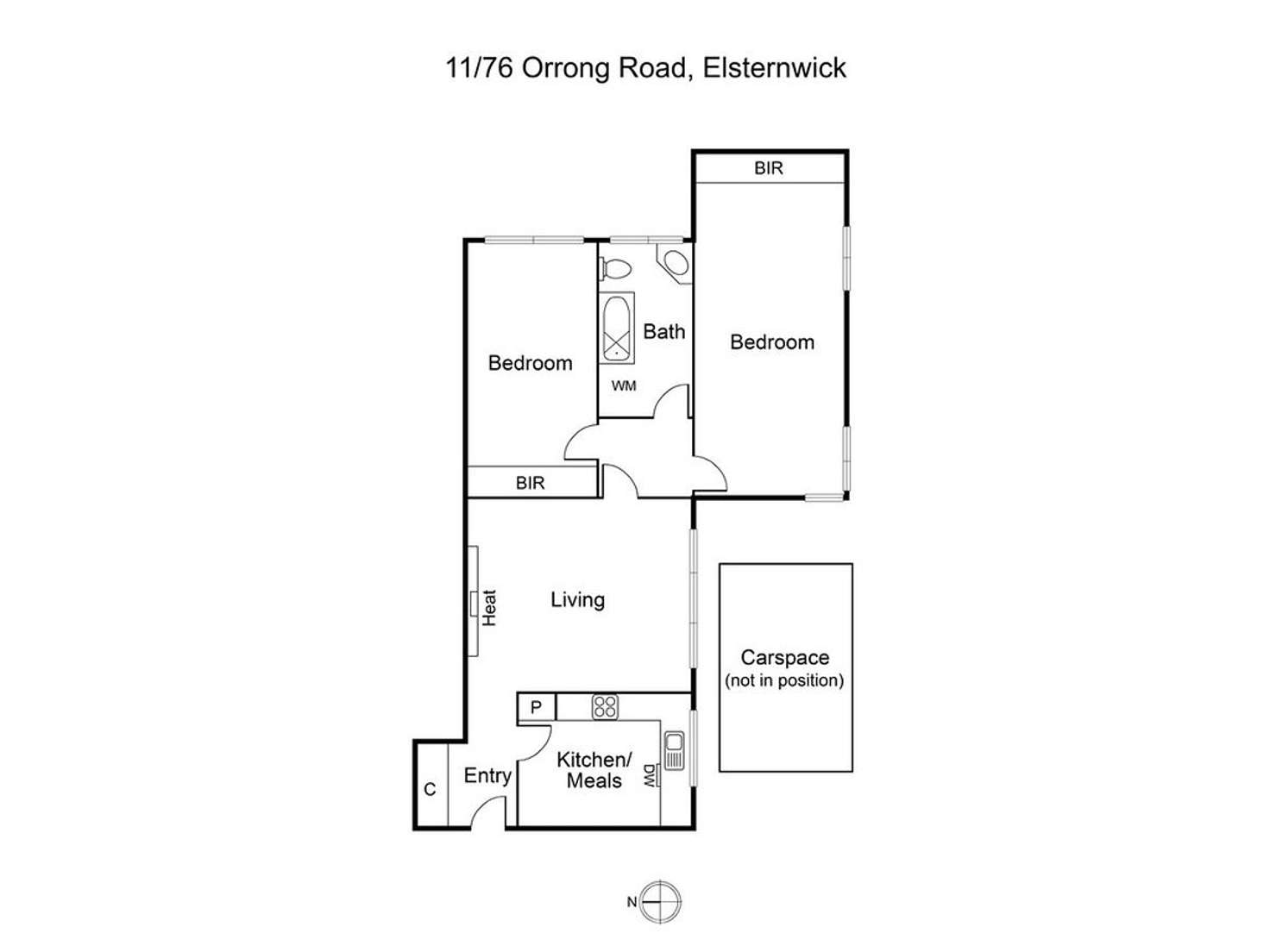Floorplan of Homely apartment listing, 11/76 Orrong  Road, Elsternwick VIC 3185
