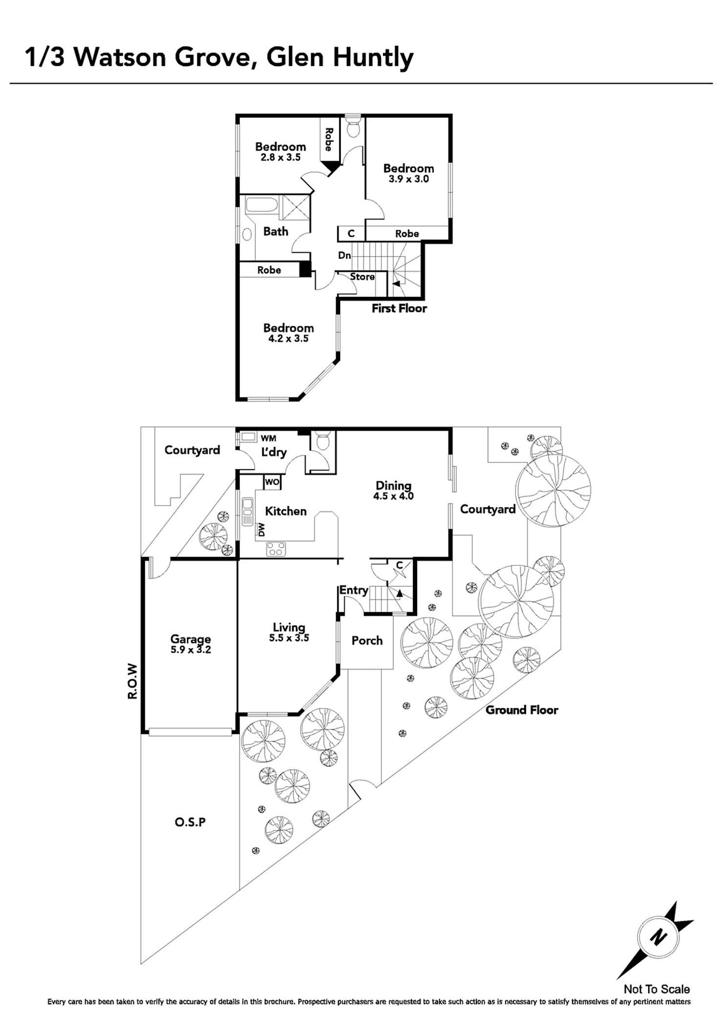 Floorplan of Homely townhouse listing, 1/3 Watson Grove, Glen Huntly VIC 3163