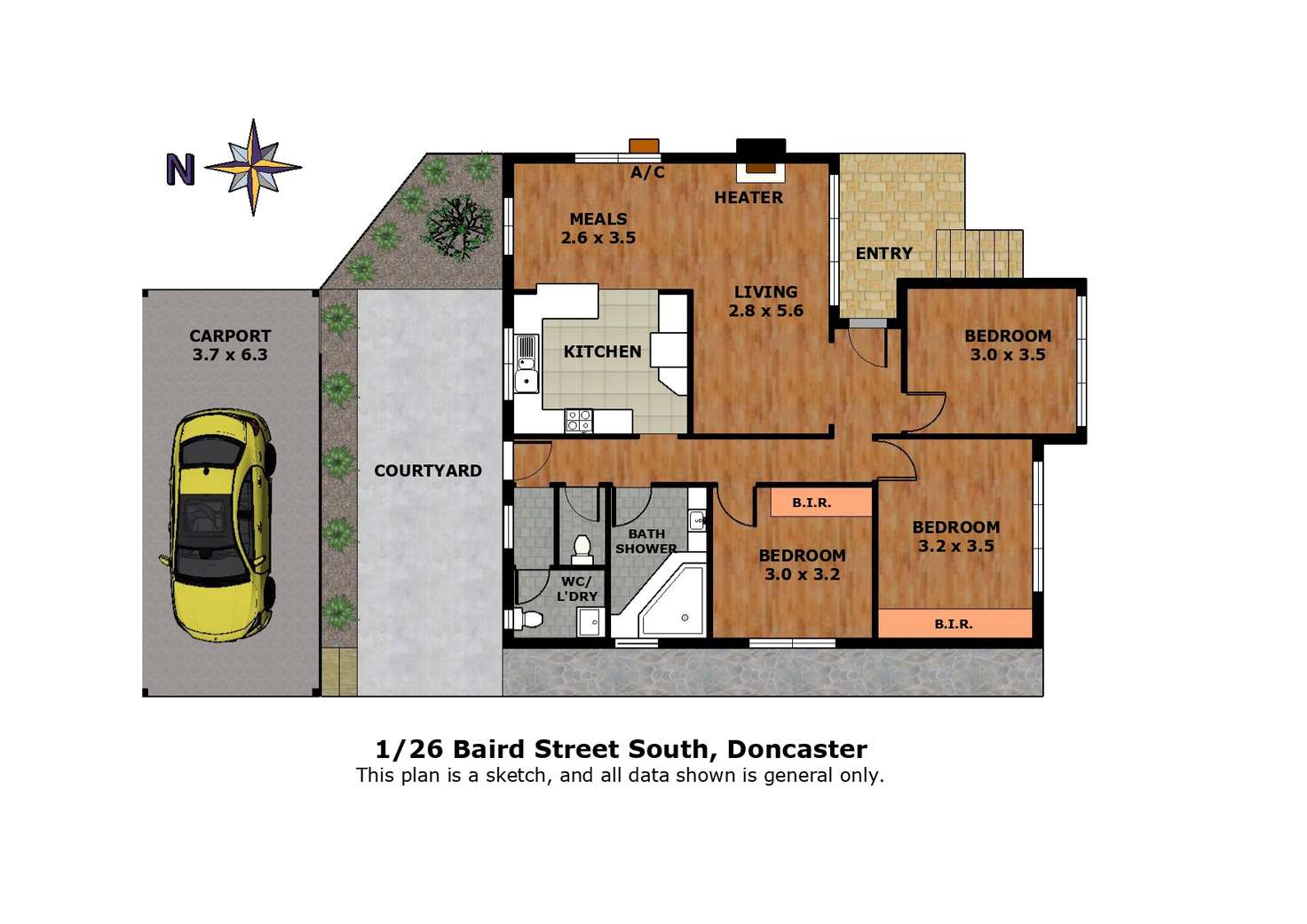 Floorplan of Homely house listing, 1/26 Baird Street North, Doncaster VIC 3108