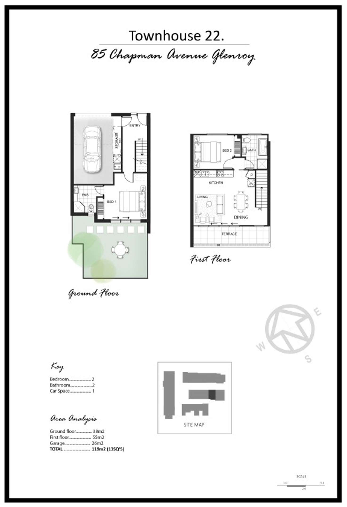 Floorplan of Homely townhouse listing, 22/85 Chapman  Avenue, Glenroy VIC 3046