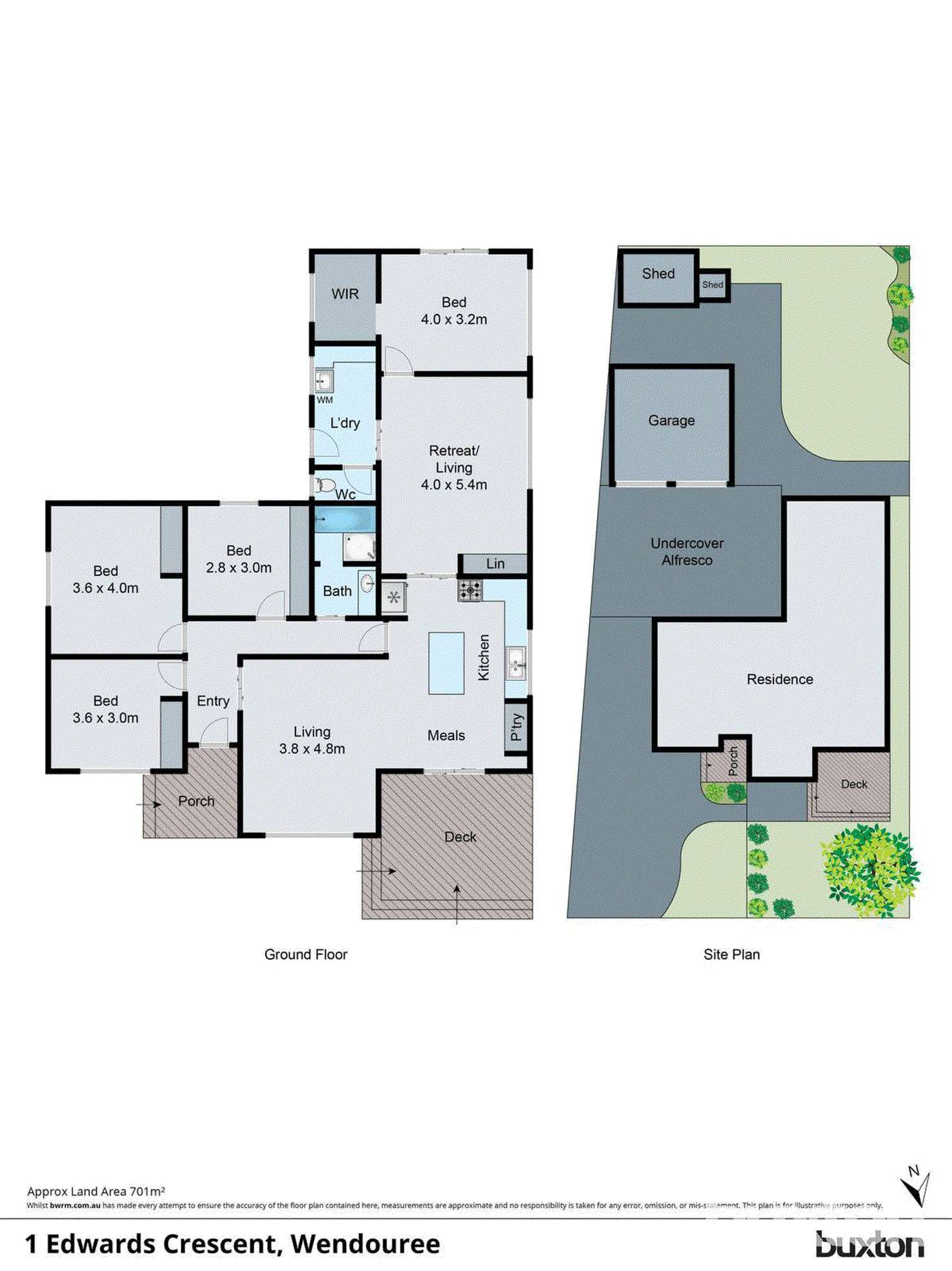Floorplan of Homely house listing, 1 Edwards Crescent, Wendouree VIC 3355