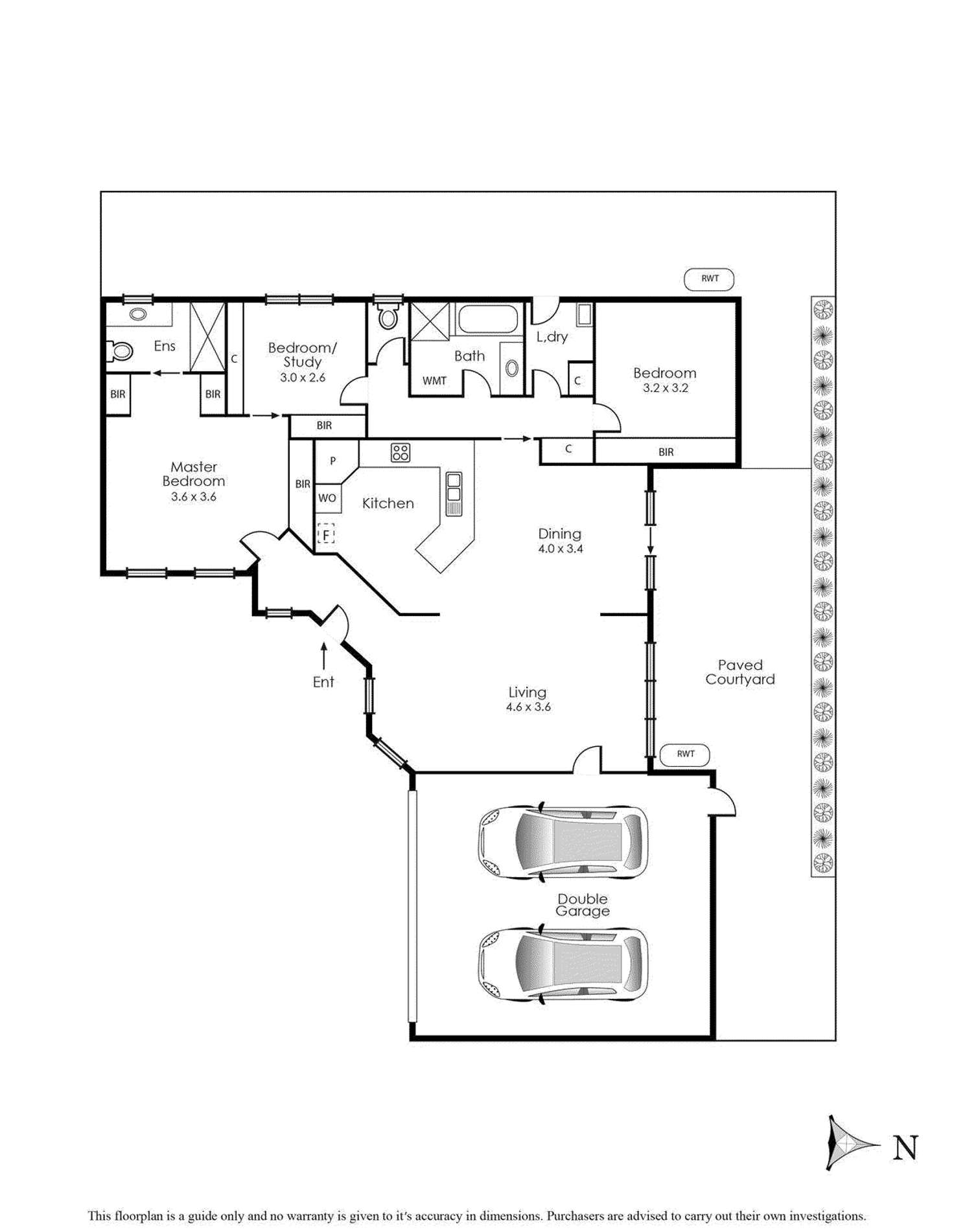 Floorplan of Homely townhouse listing, 3/3 Walker Avenue, Hampton VIC 3188