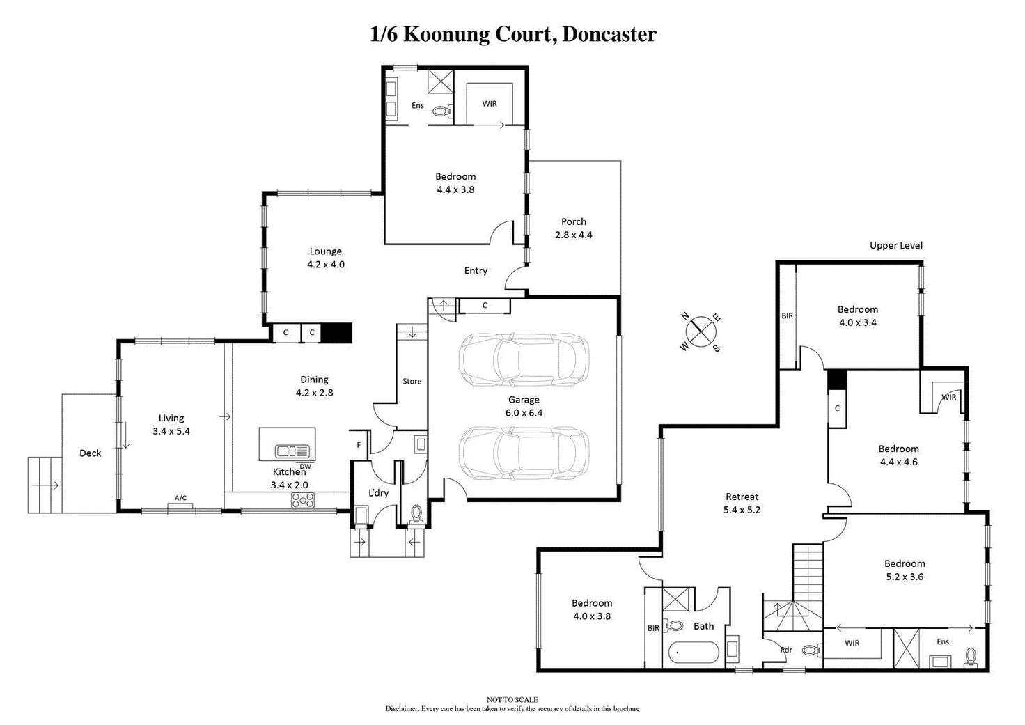 Floorplan of Homely townhouse listing, 1/6 Koonung Court, Doncaster VIC 3108