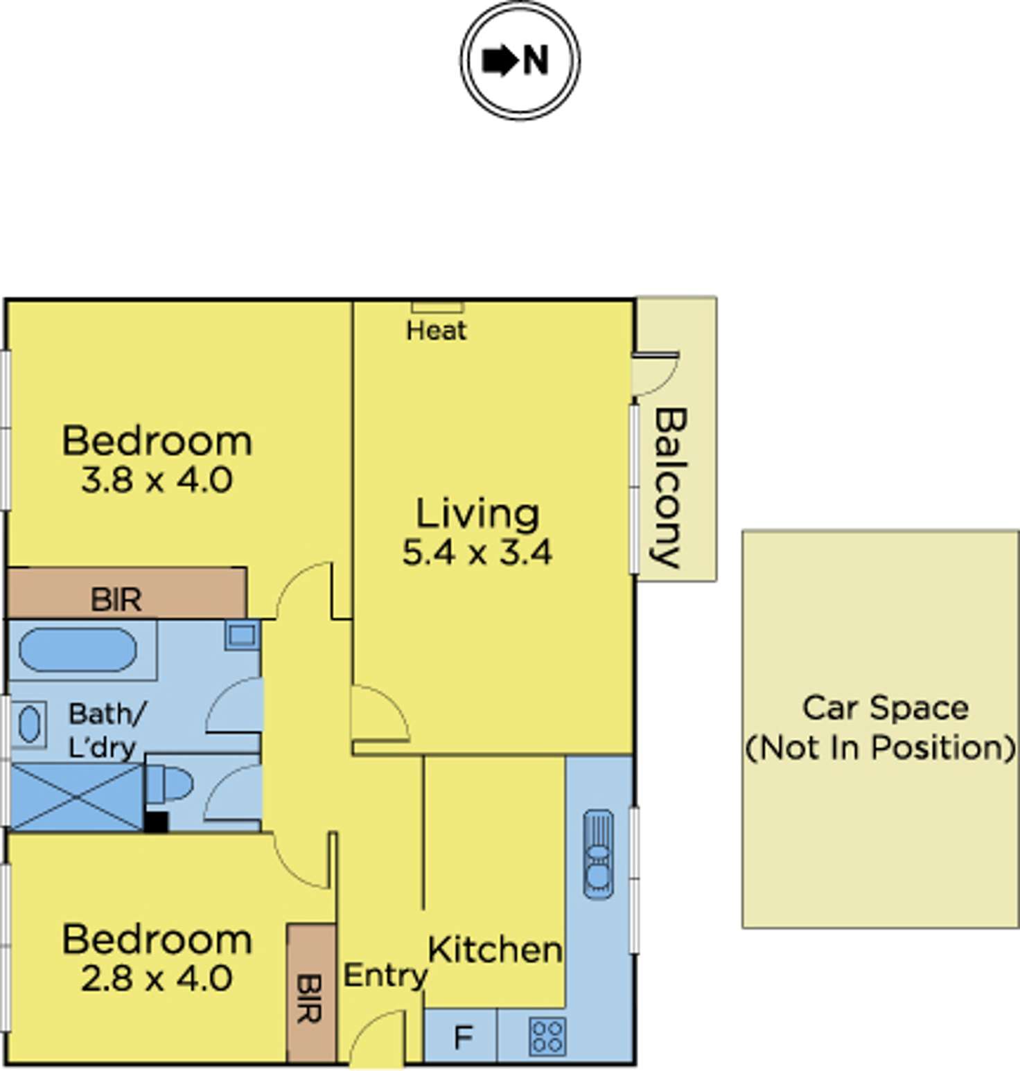 Floorplan of Homely apartment listing, 8/469 Dryburgh Street, North Melbourne VIC 3051
