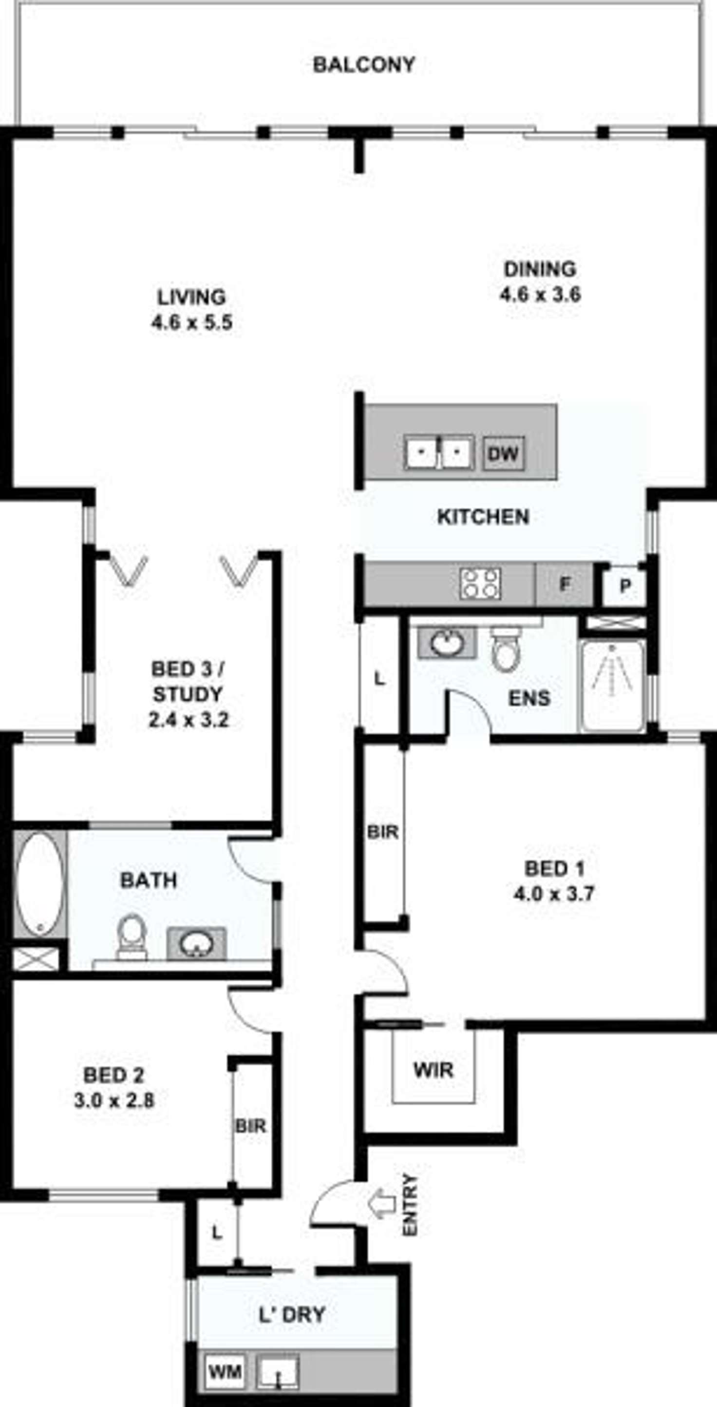 Floorplan of Homely apartment listing, 403/370 Johnston Street, Abbotsford VIC 3067