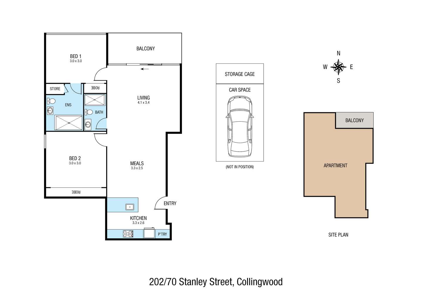 Floorplan of Homely apartment listing, 202/70 Stanley Street, Collingwood VIC 3066