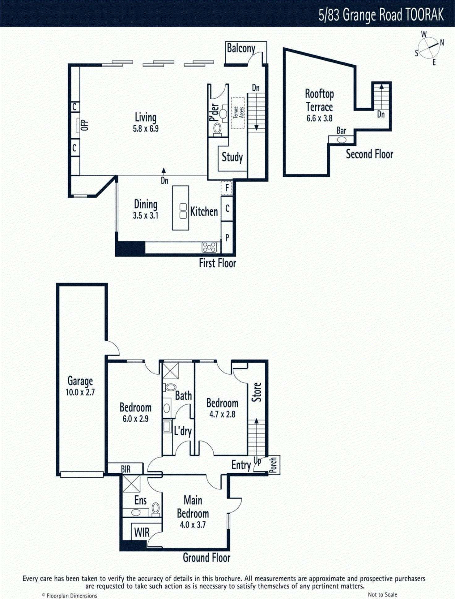 Floorplan of Homely townhouse listing, 5/83 Grange Road, Toorak VIC 3142