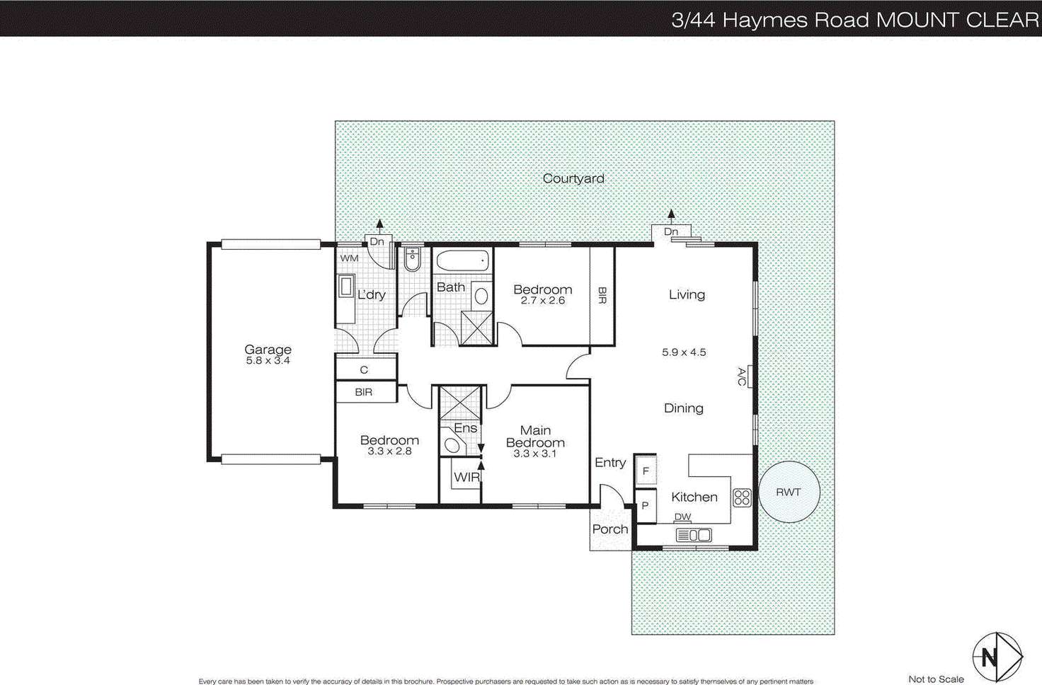 Floorplan of Homely unit listing, 3/44 Haymes Road, Mount Clear VIC 3350