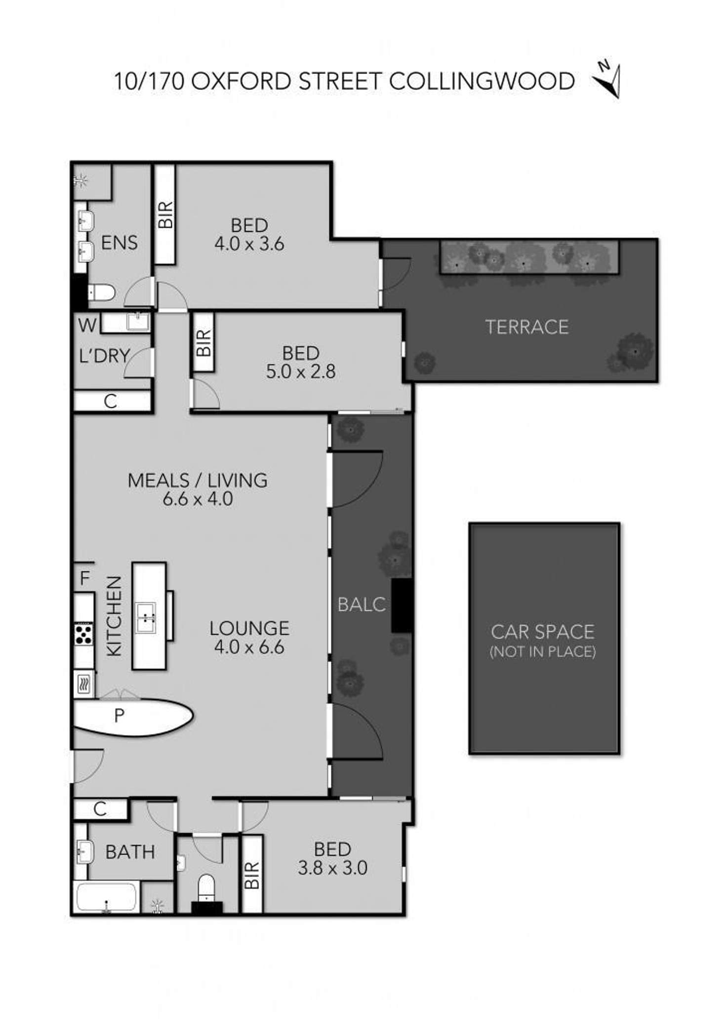 Floorplan of Homely townhouse listing, 10/170 Oxford Street, Collingwood VIC 3066