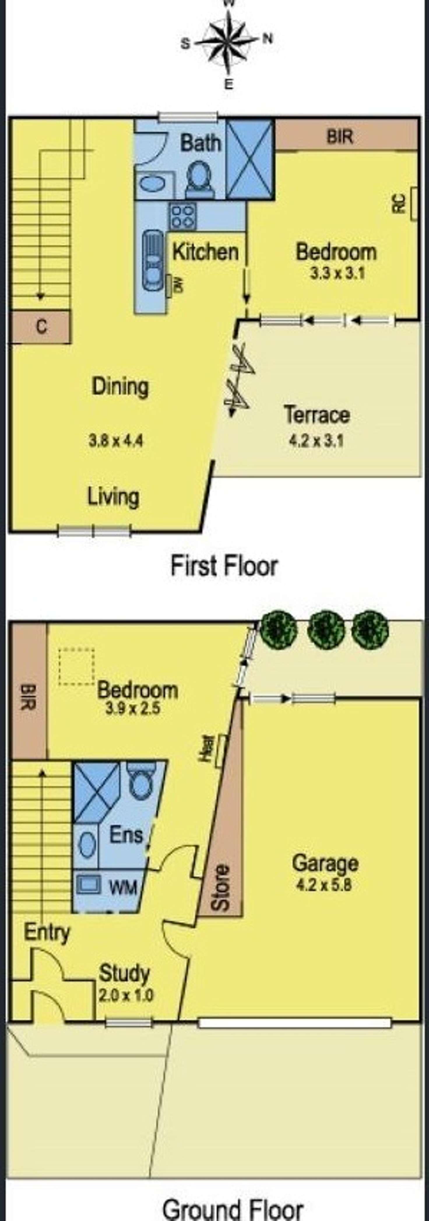 Floorplan of Homely townhouse listing, 3/111 Victoria Street, Brunswick East VIC 3057