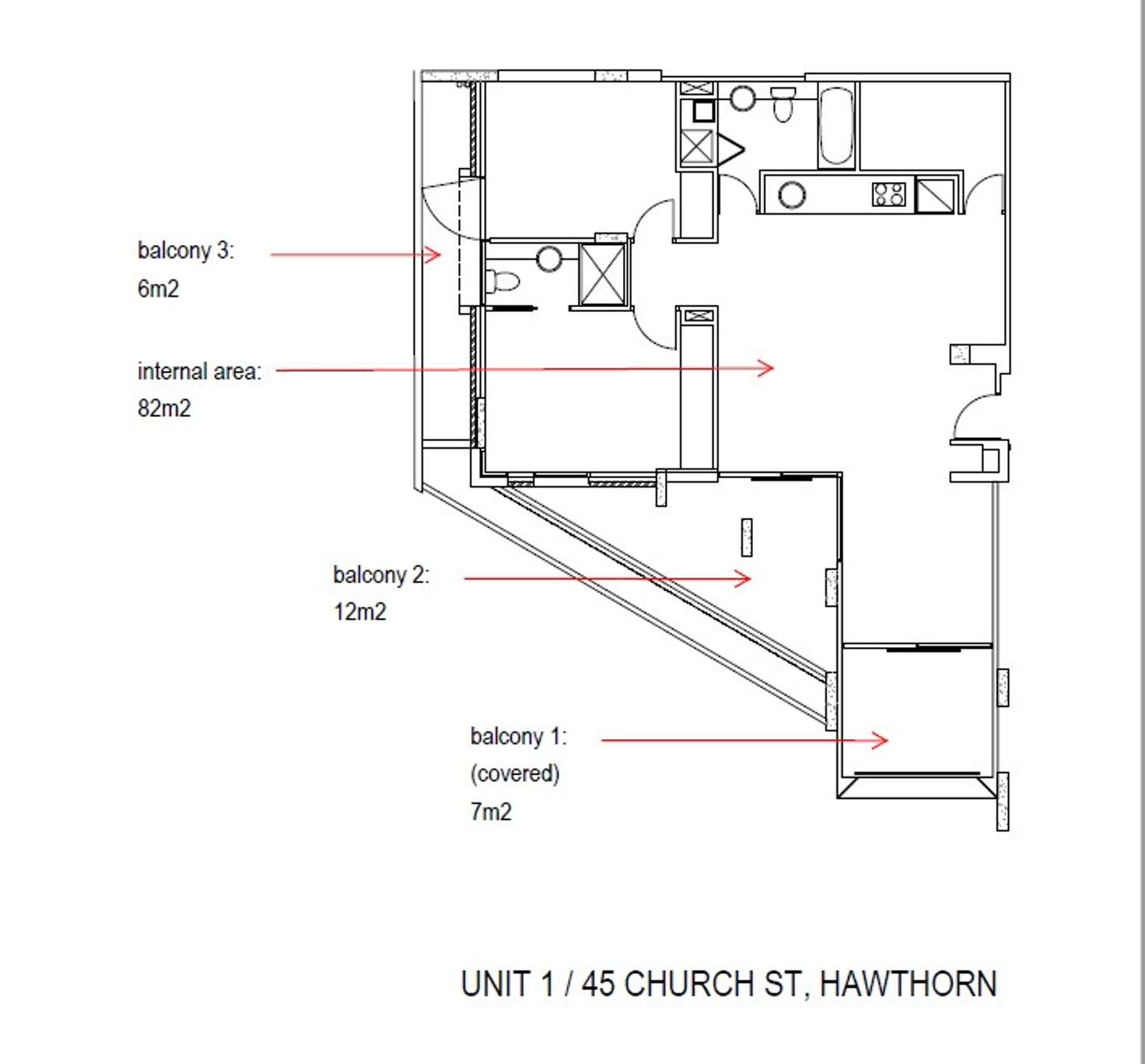Floorplan of Homely apartment listing, 1/45 Church Street, Hawthorn VIC 3122