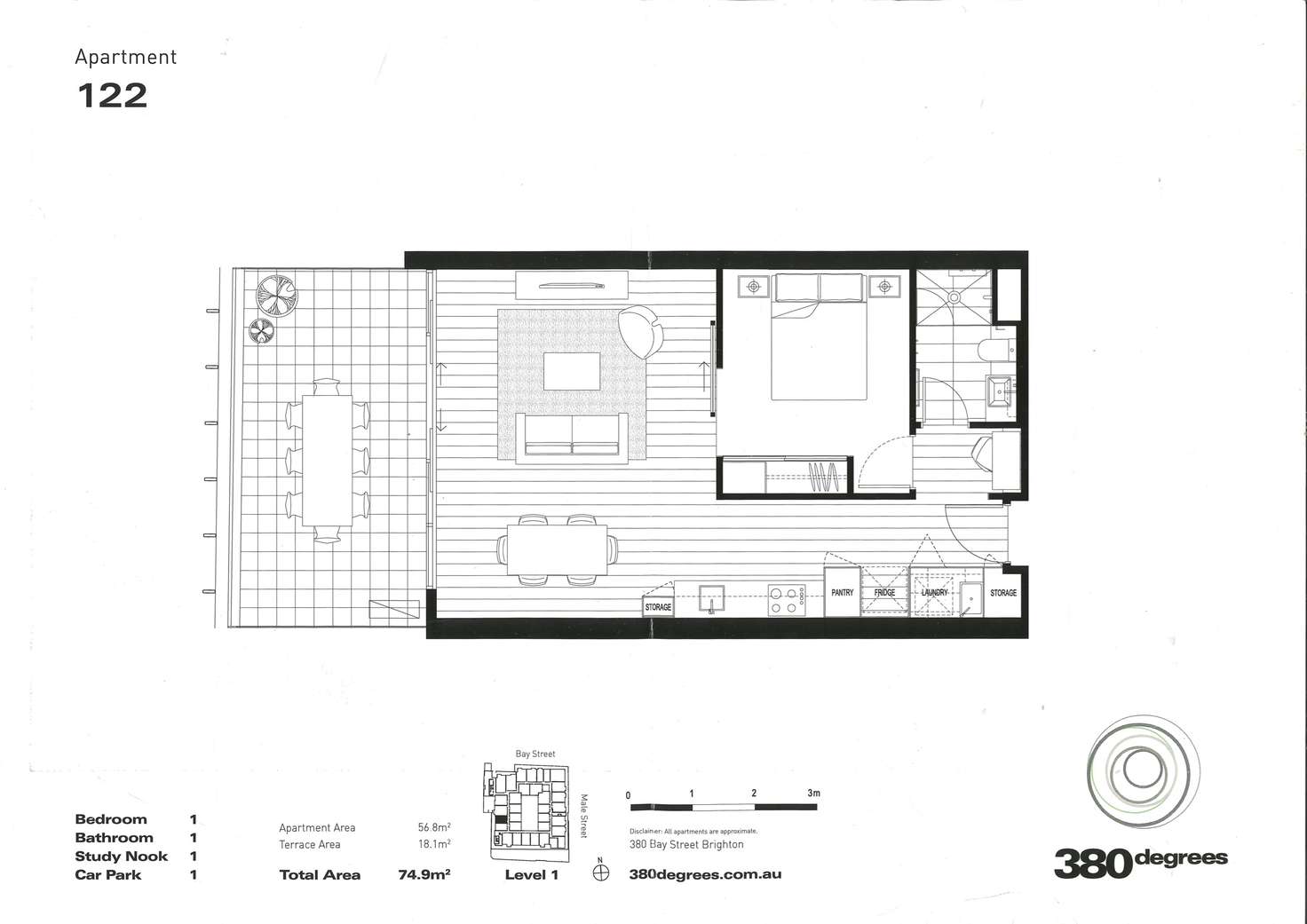 Floorplan of Homely apartment listing, 122/380 Bay Street, Brighton VIC 3186
