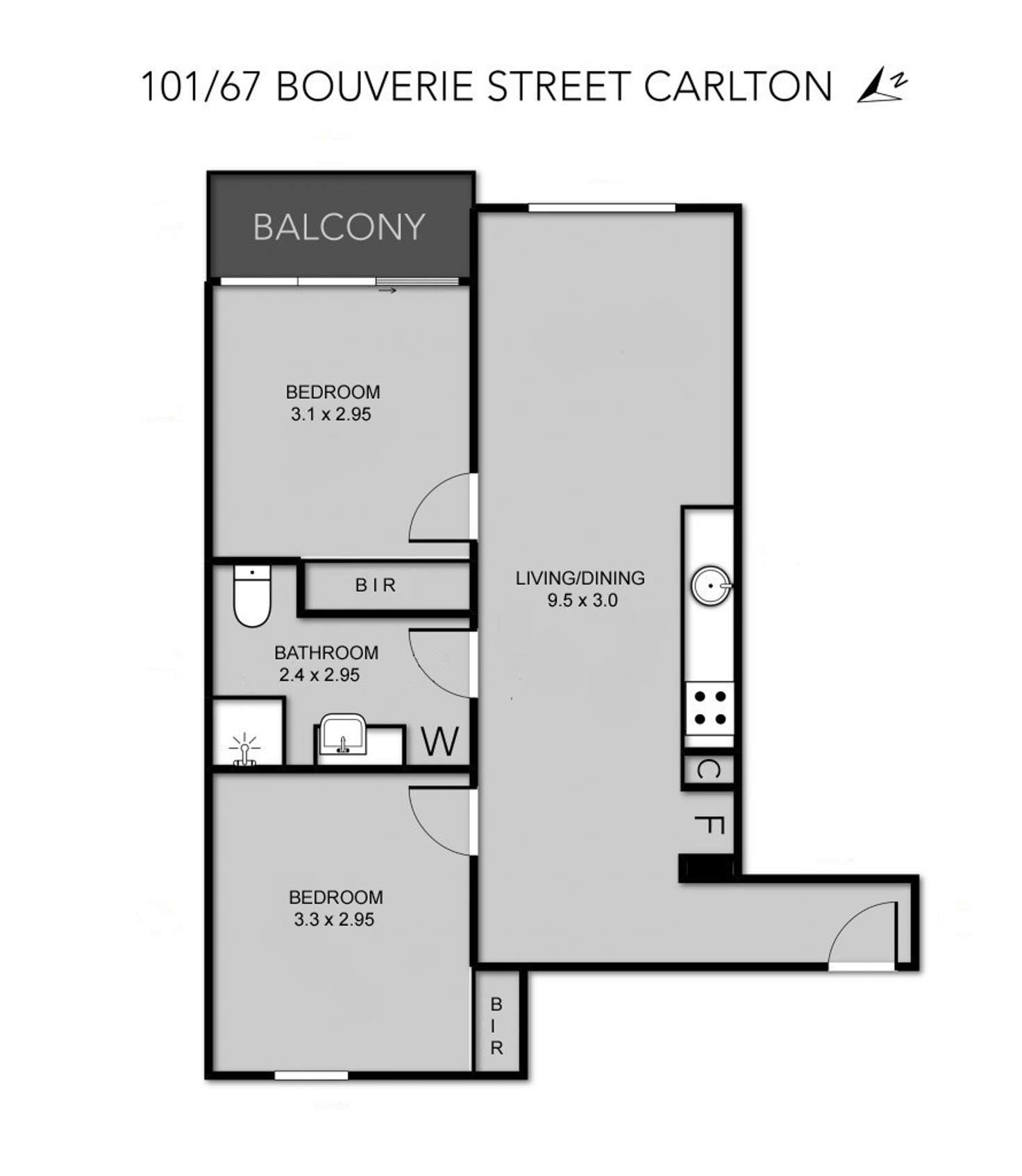 Floorplan of Homely apartment listing, 101/67 Bouverie Street, Carlton VIC 3053