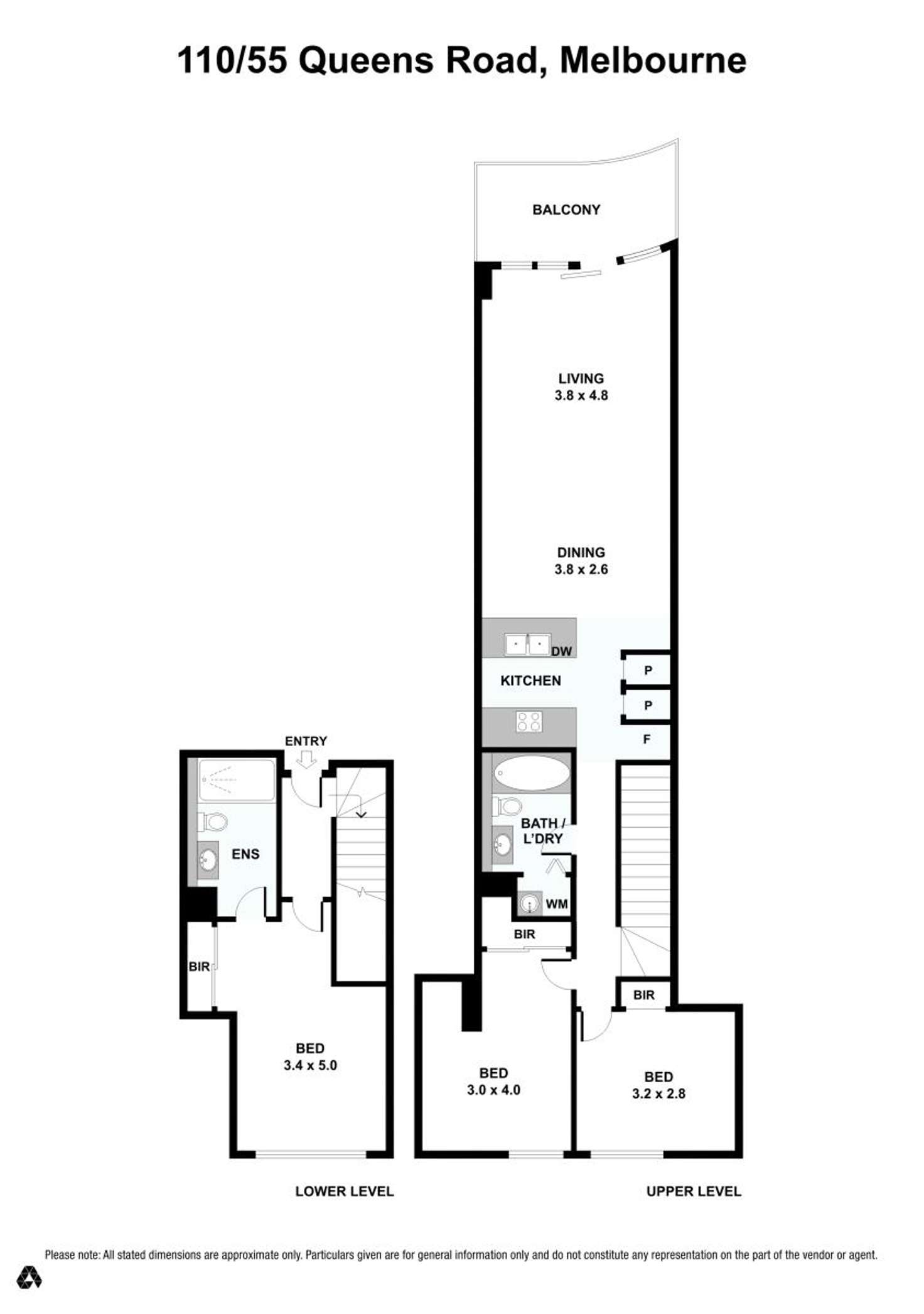 Floorplan of Homely apartment listing, 110/55 Queens Road, Melbourne VIC 3004