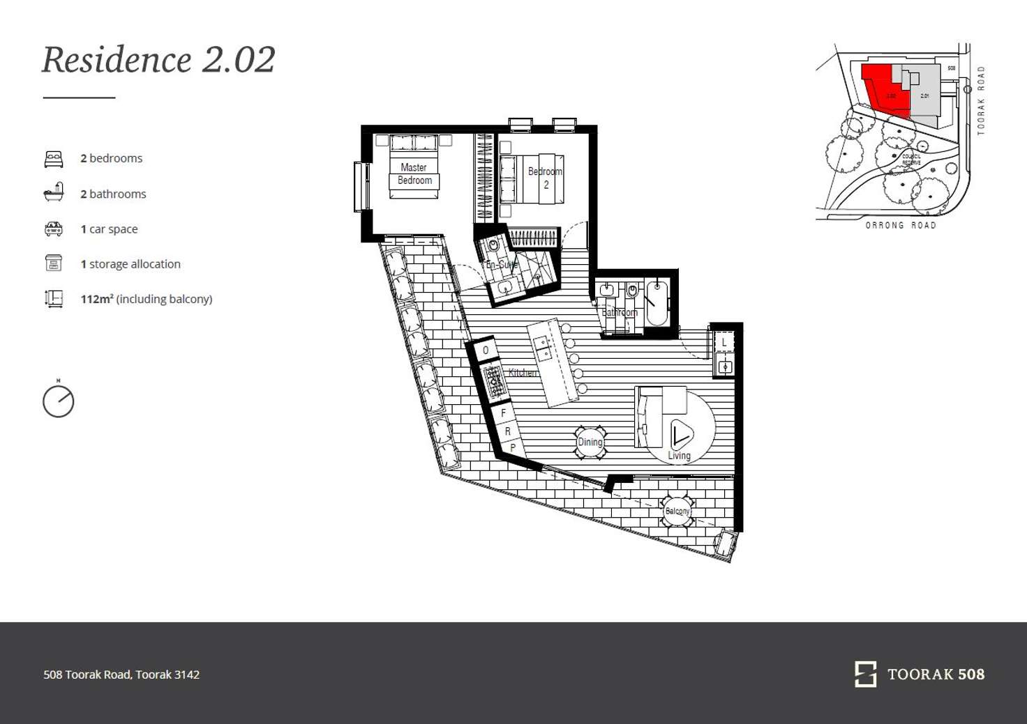 Floorplan of Homely apartment listing, 202/508 Toorak Road, Toorak VIC 3142