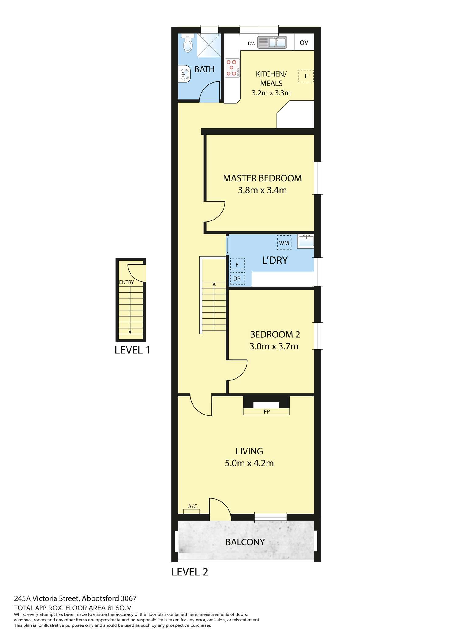 Floorplan of Homely apartment listing, 245A Victoria Street, Brunswick VIC 3056
