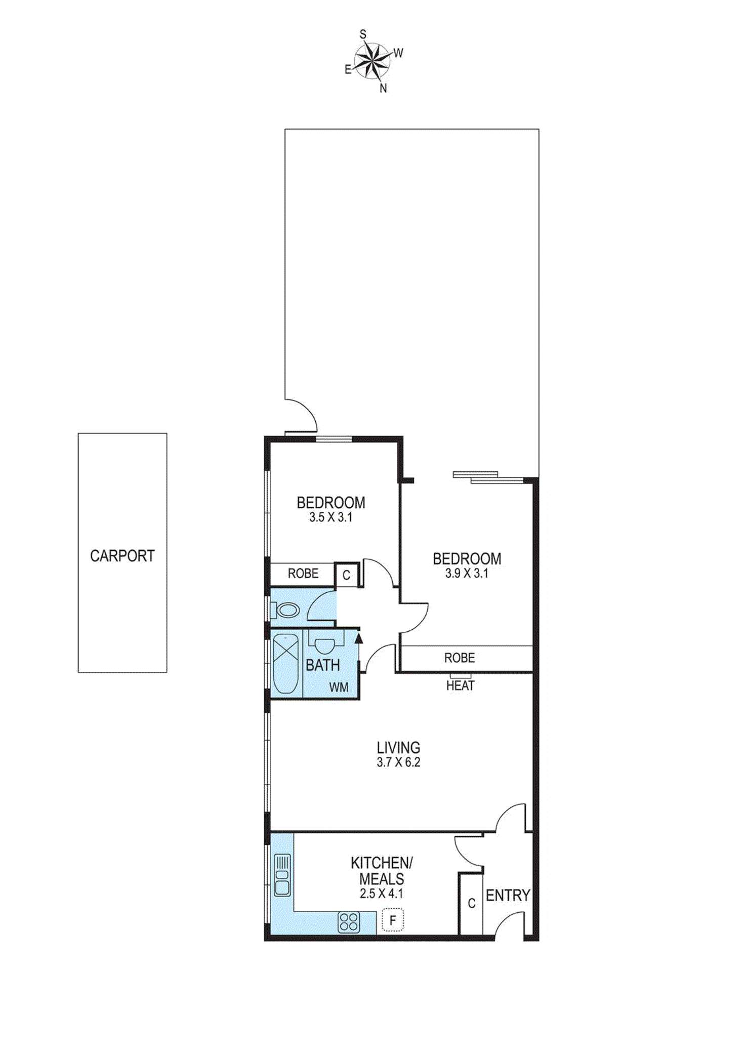 Floorplan of Homely apartment listing, 1/38 Rosella Street, Murrumbeena VIC 3163