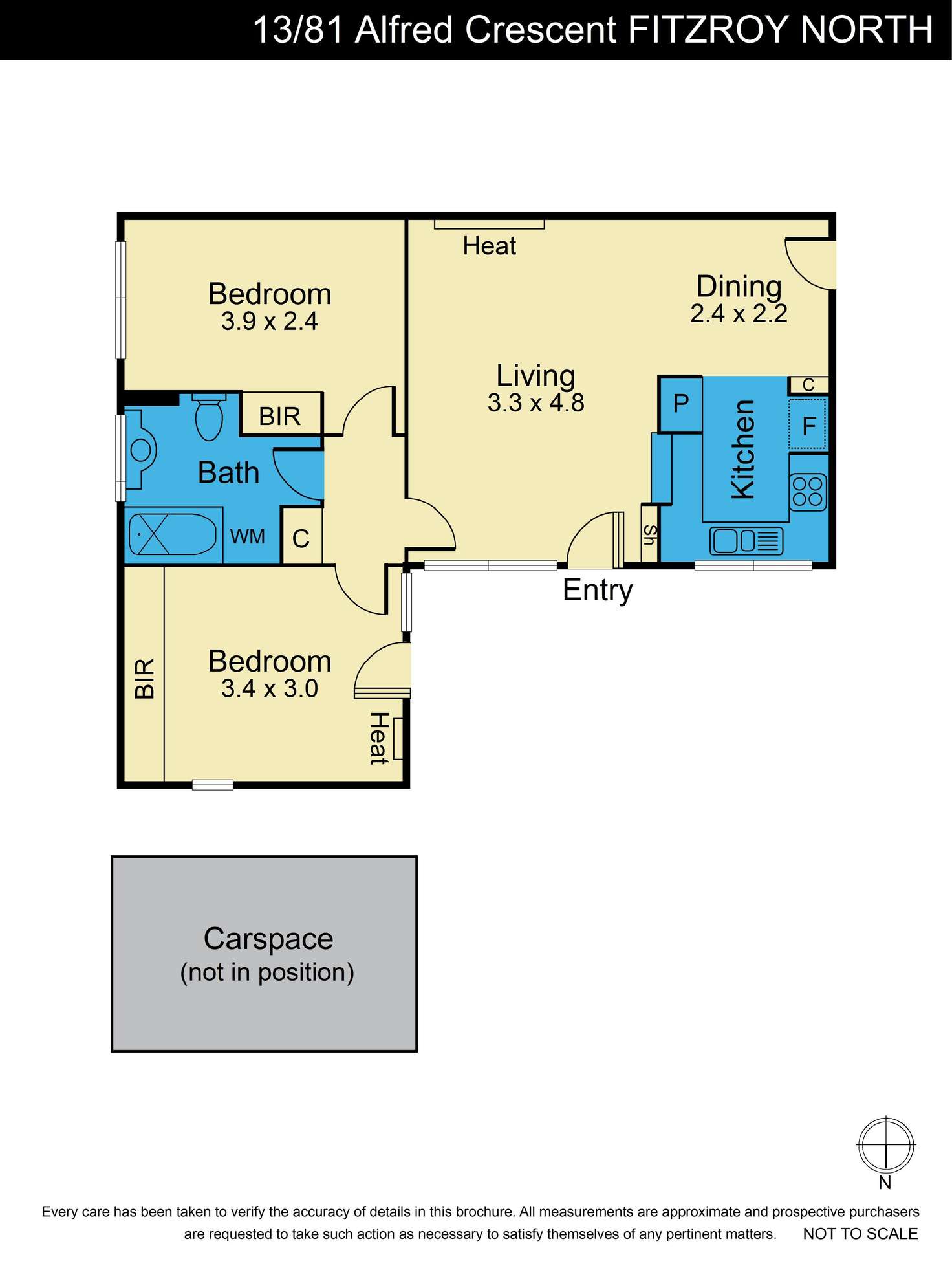 Floorplan of Homely apartment listing, 13/81 Alfred Crescent, Fitzroy North VIC 3068