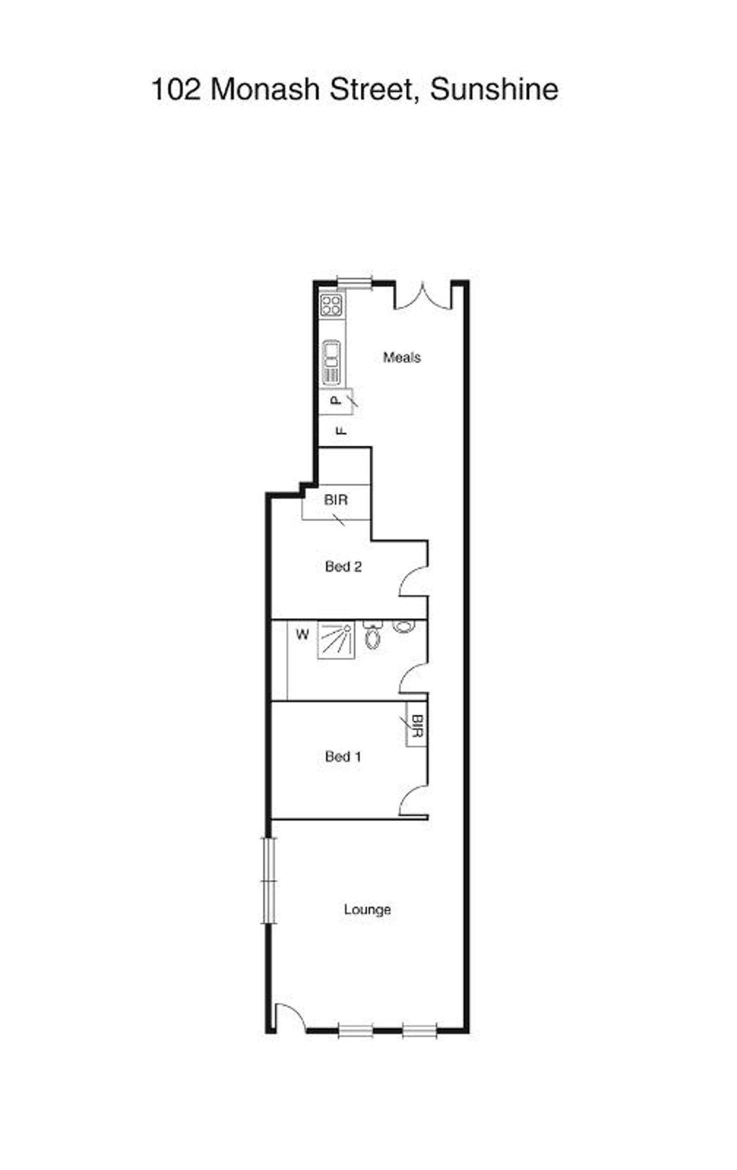 Floorplan of Homely townhouse listing, 102 Monash Street, Sunshine VIC 3020