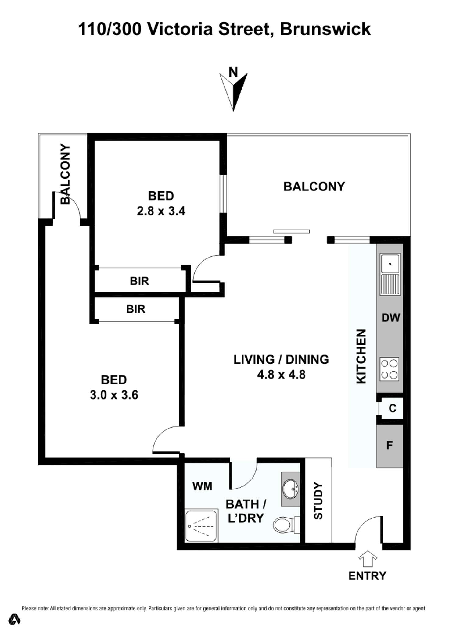Floorplan of Homely apartment listing, 110/300 Victoria  Street, Brunswick VIC 3056