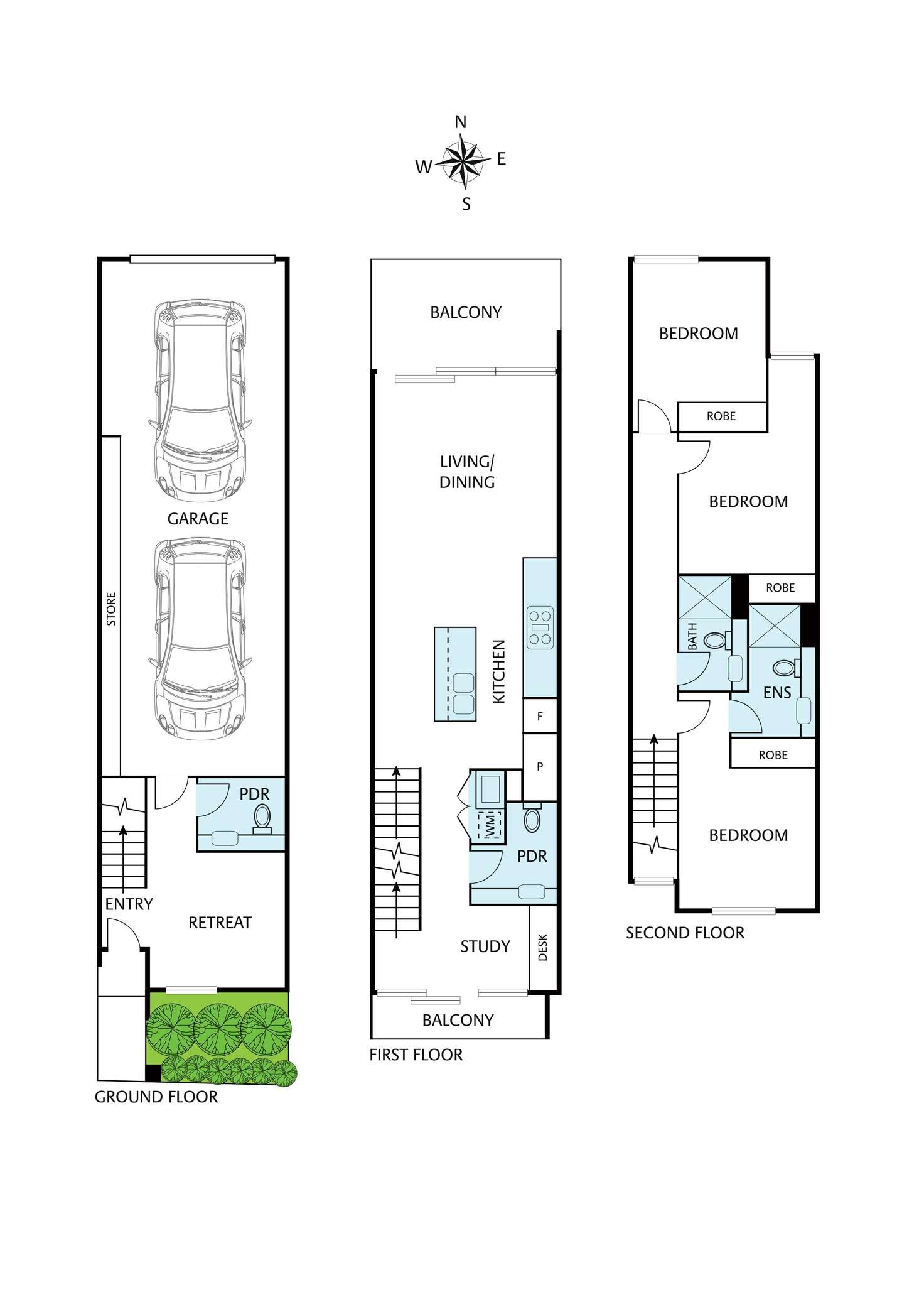 Floorplan of Homely townhouse listing, 26 Arnold Street, Brunswick East VIC 3057