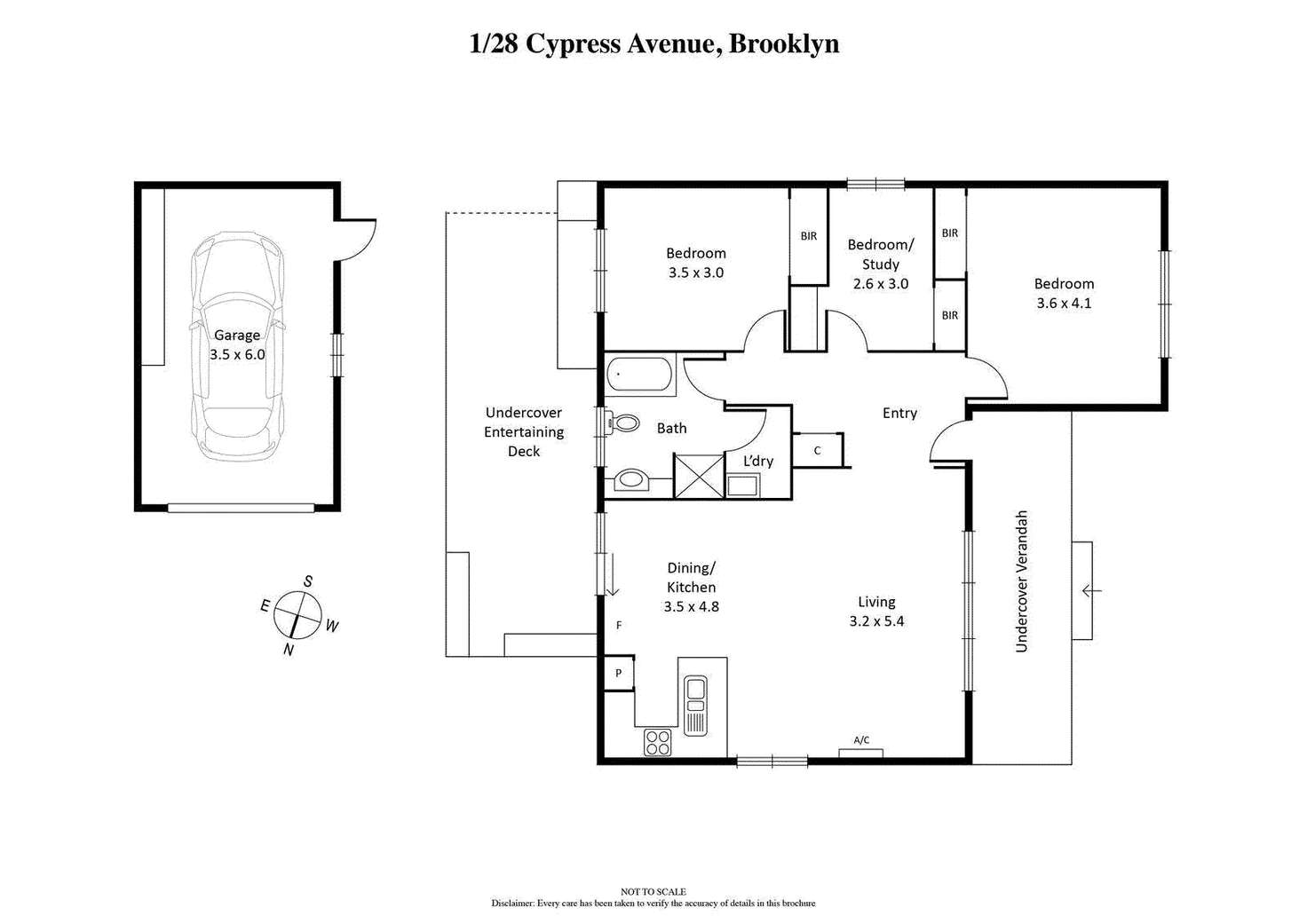 Floorplan of Homely house listing, 1/28 Cypress Avenue, Brooklyn VIC 3012